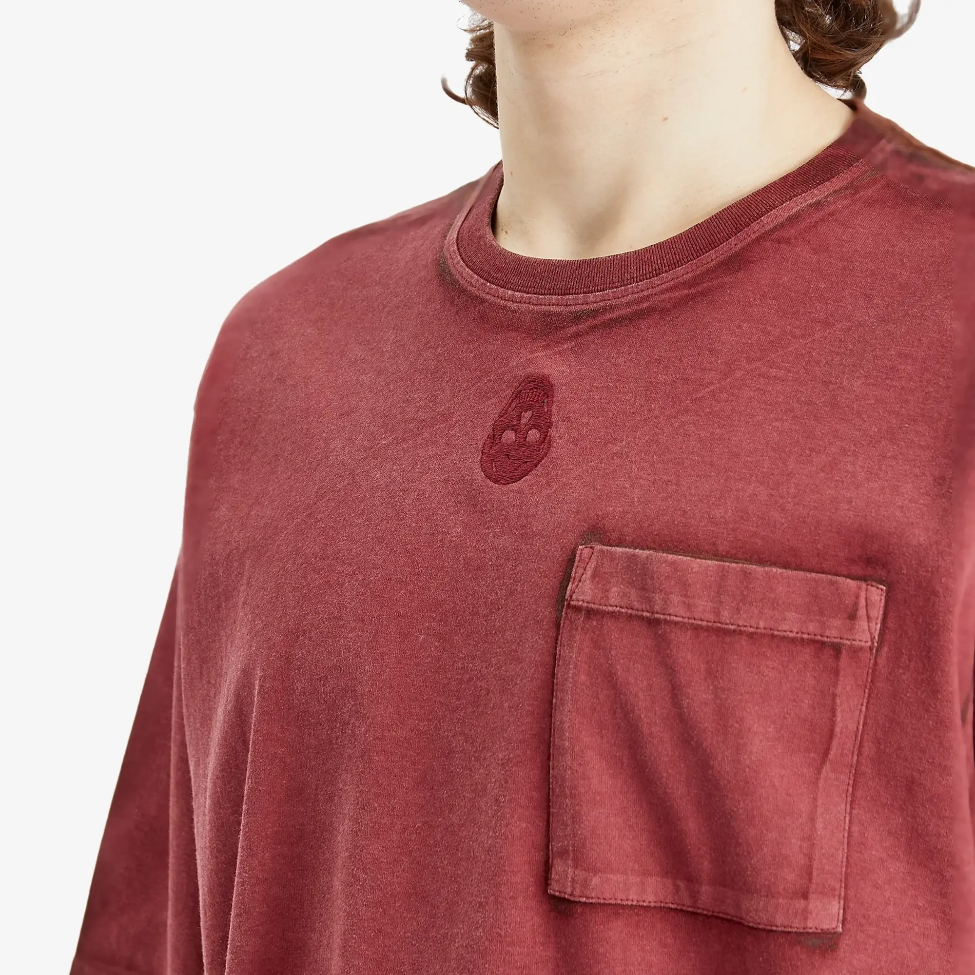 Alexander McQueen Men's Fade Effect T-Shirt Rust/Bordeaux