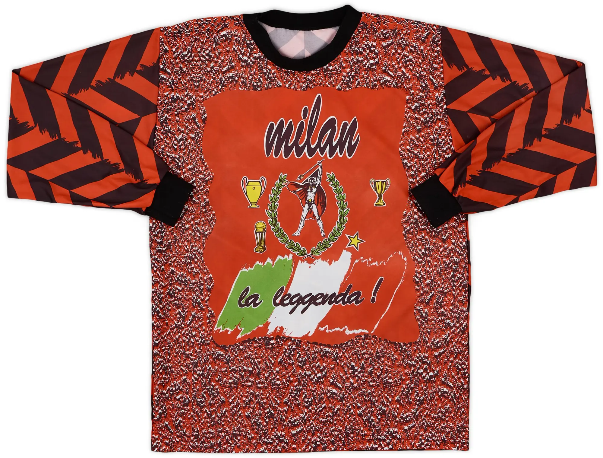 Training 1993-94 AC Milan Graphic L/S Shirt - 8/10 - (M)