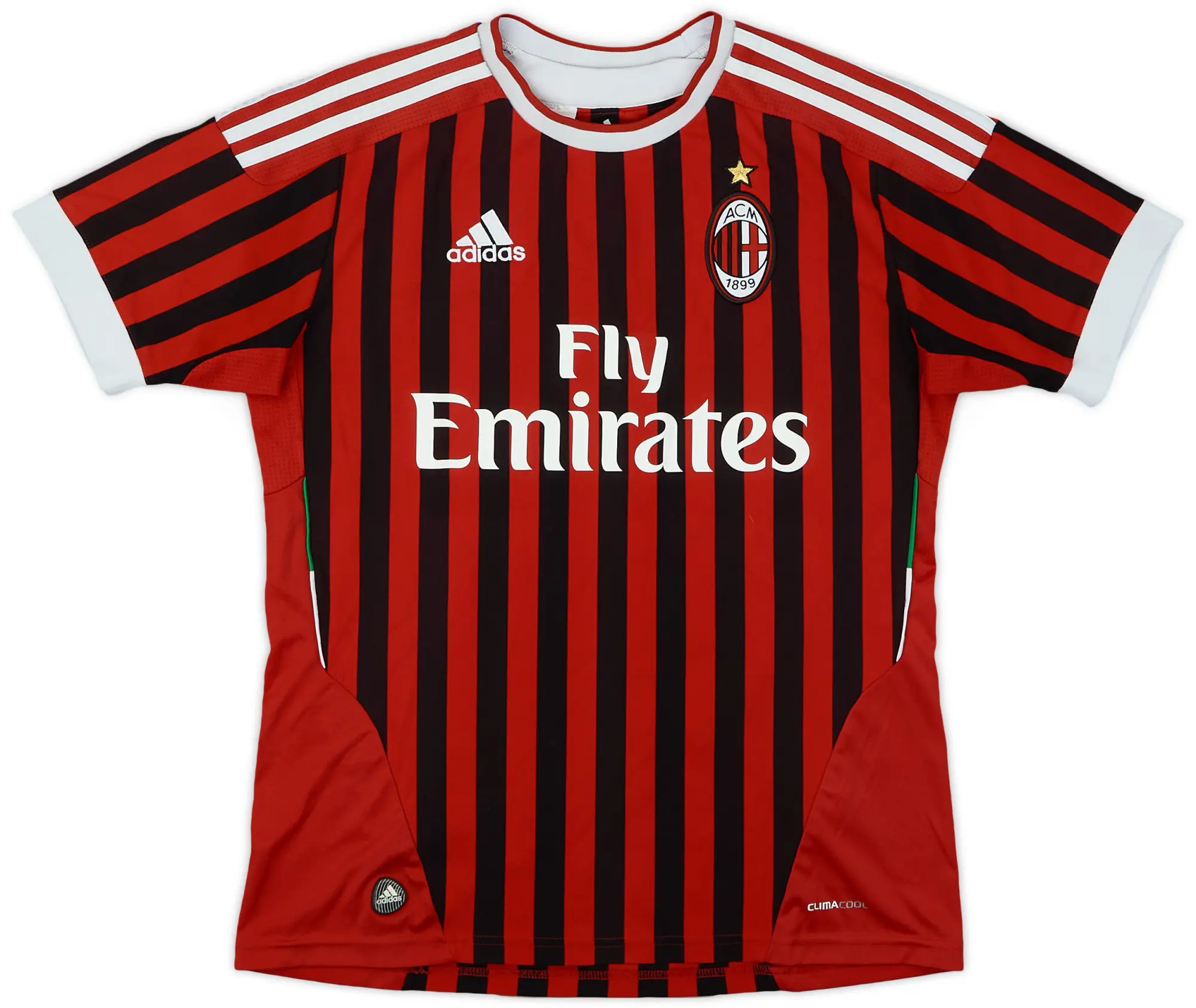 adidas 2011-12 AC Milan Home Shirt - 7/10 - (XL.Boys)