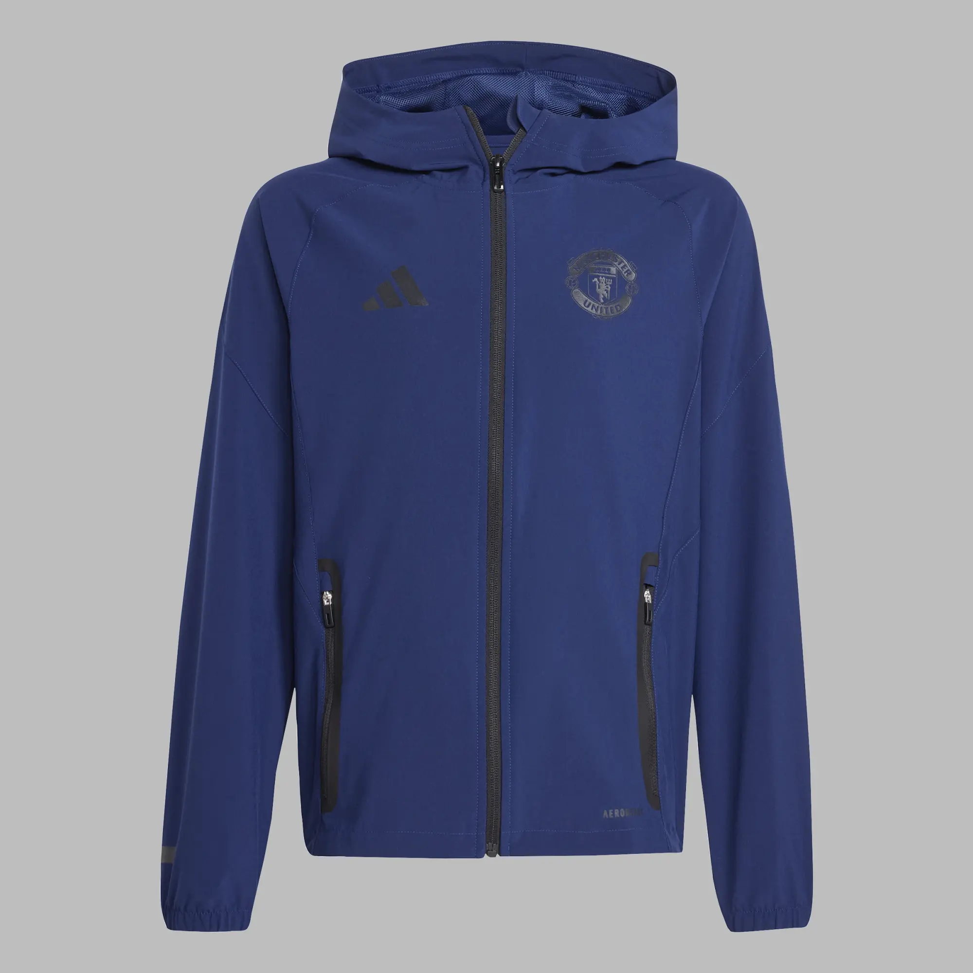 adidas Manchester United Kids Tiro 25 Competition Vis Tech Travel Jacket Blue