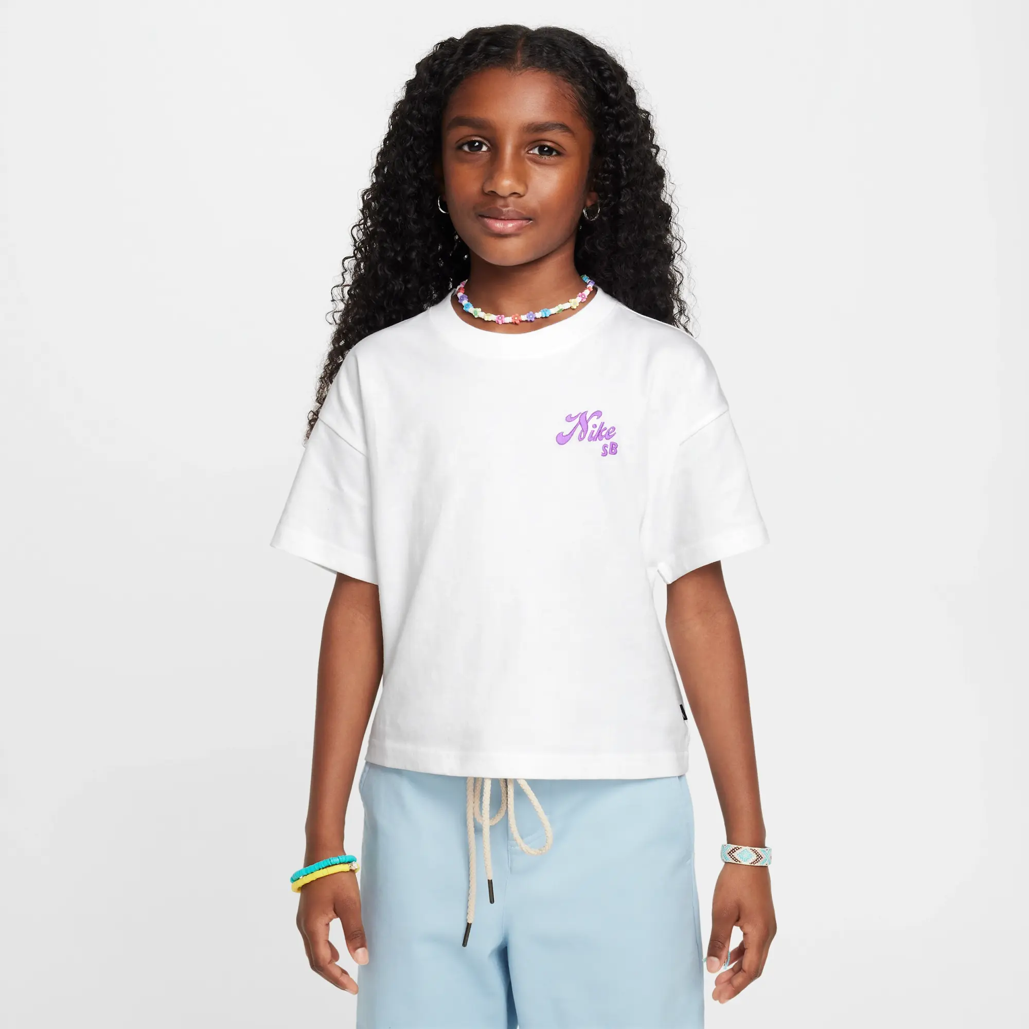 Nike SB Older Kids' (Girls') T-Shirt - White - Cotton