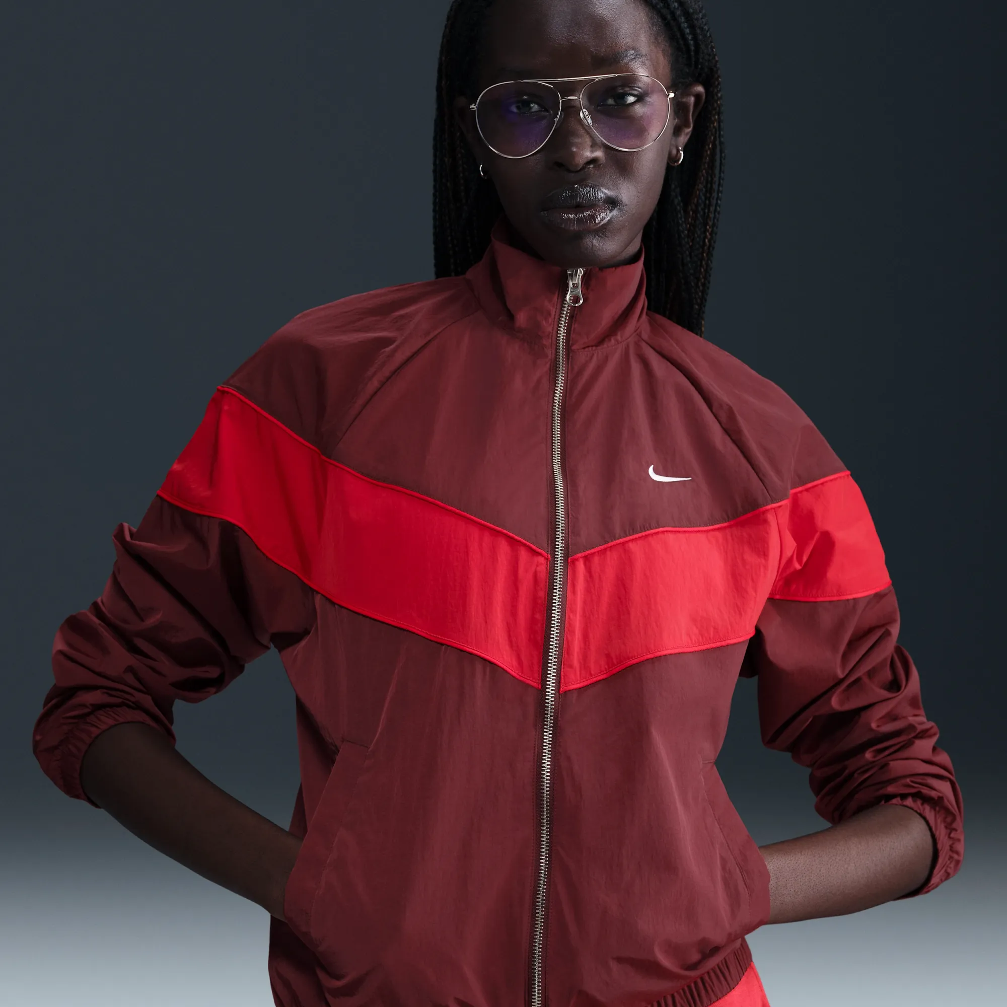 nike windrunner chaqueta nike roja mujer