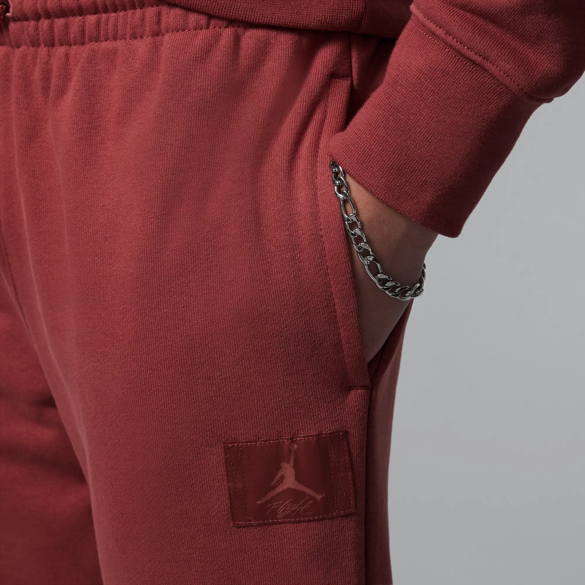 Nike Jordan MJ Flight Older Kids' Fleece Trousers - Red - Fleece