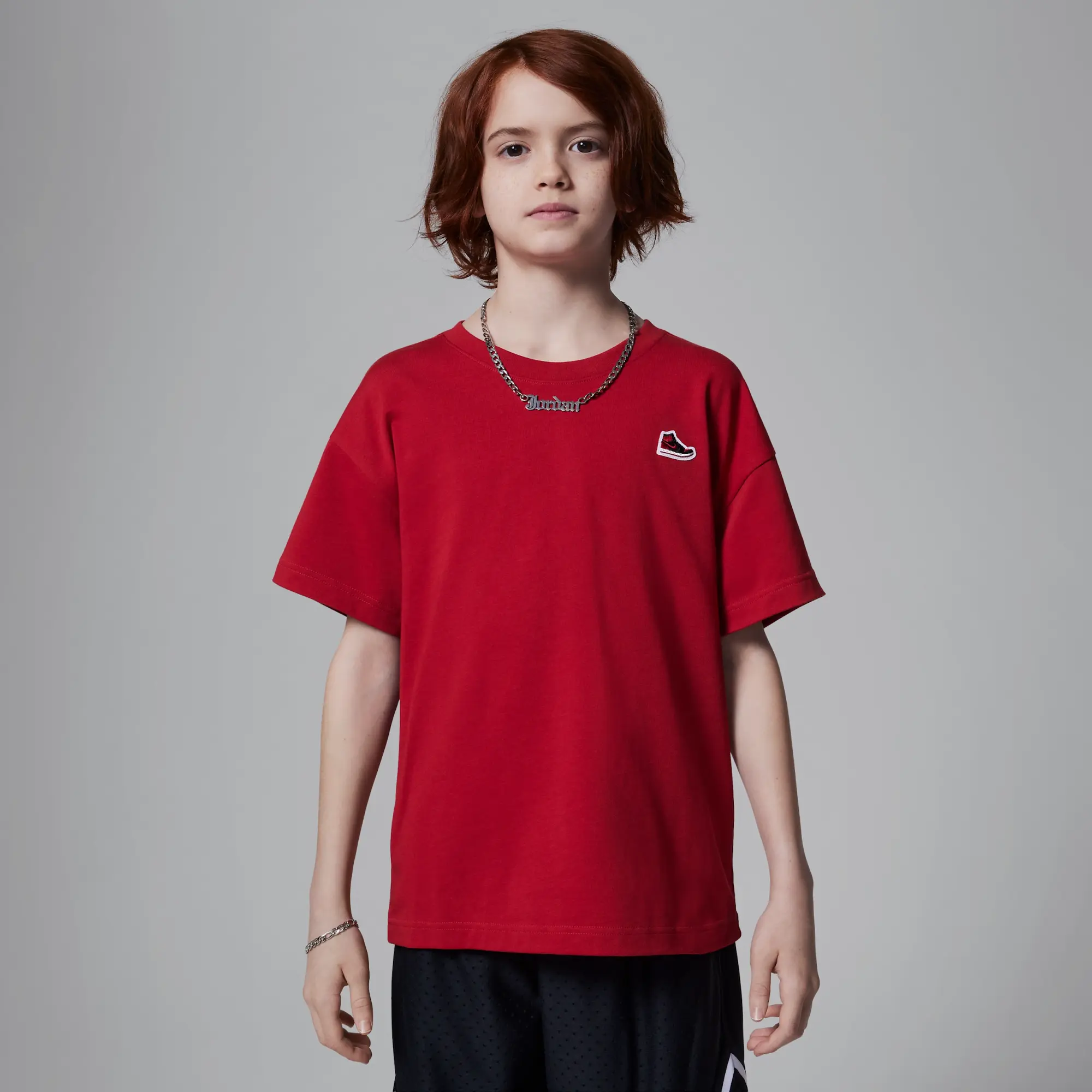 Nike Jordan Nike Air Jordan 1 Older Kids' Patch T-Shirt - Red