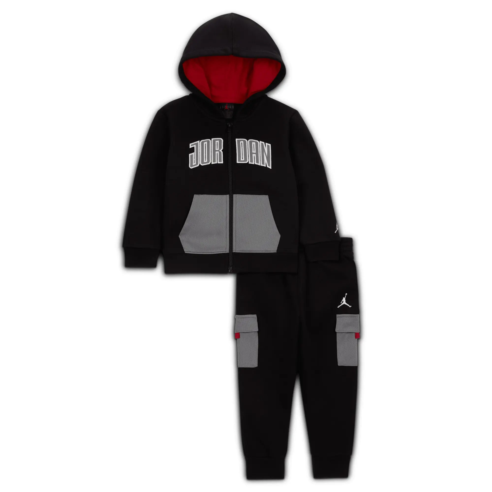 Nike Jordan Baby Patch Pocket Fleece 2-Piece Full-Zip Hoodie Set - Black