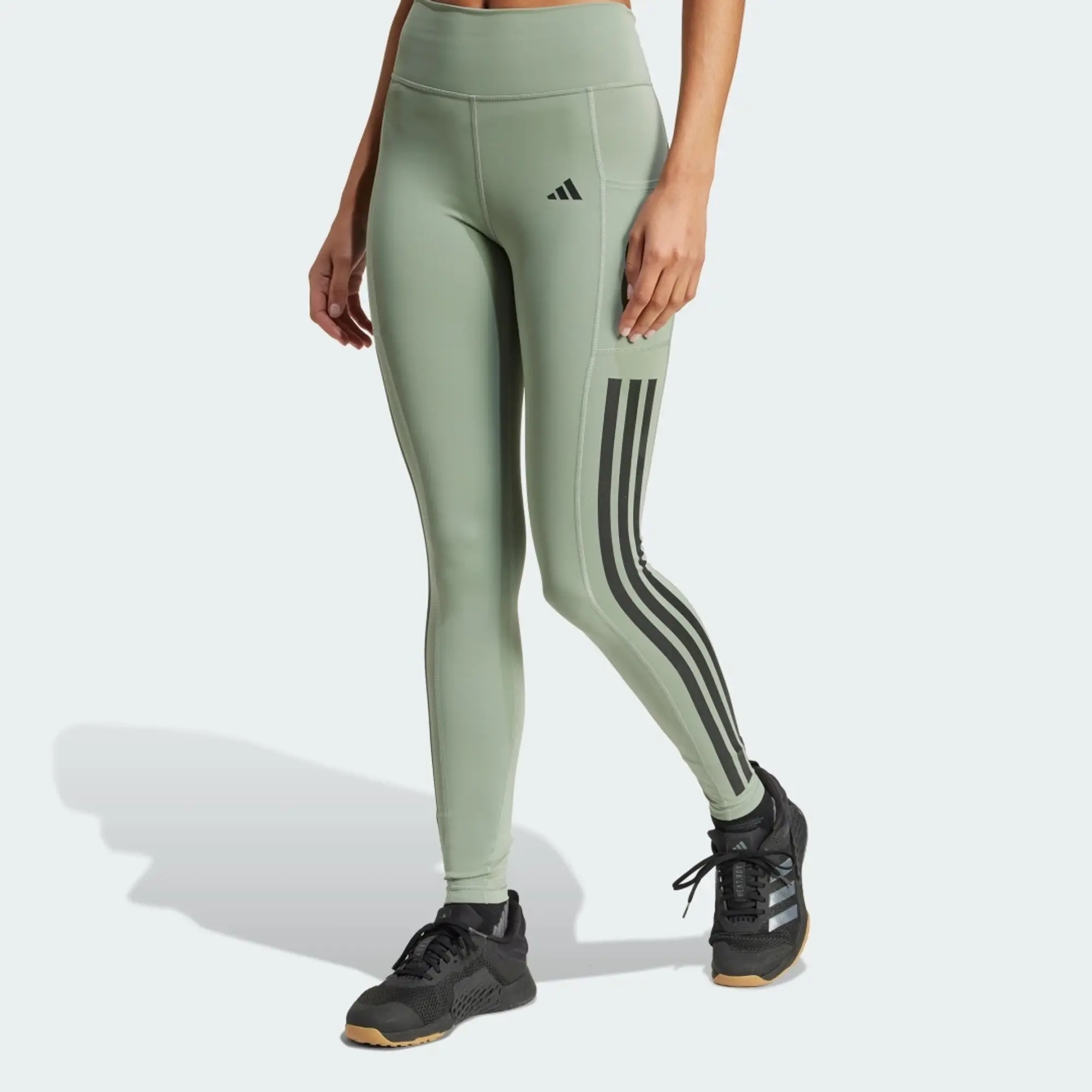 Adidas Optime 3 Stripes Full Length Leggings