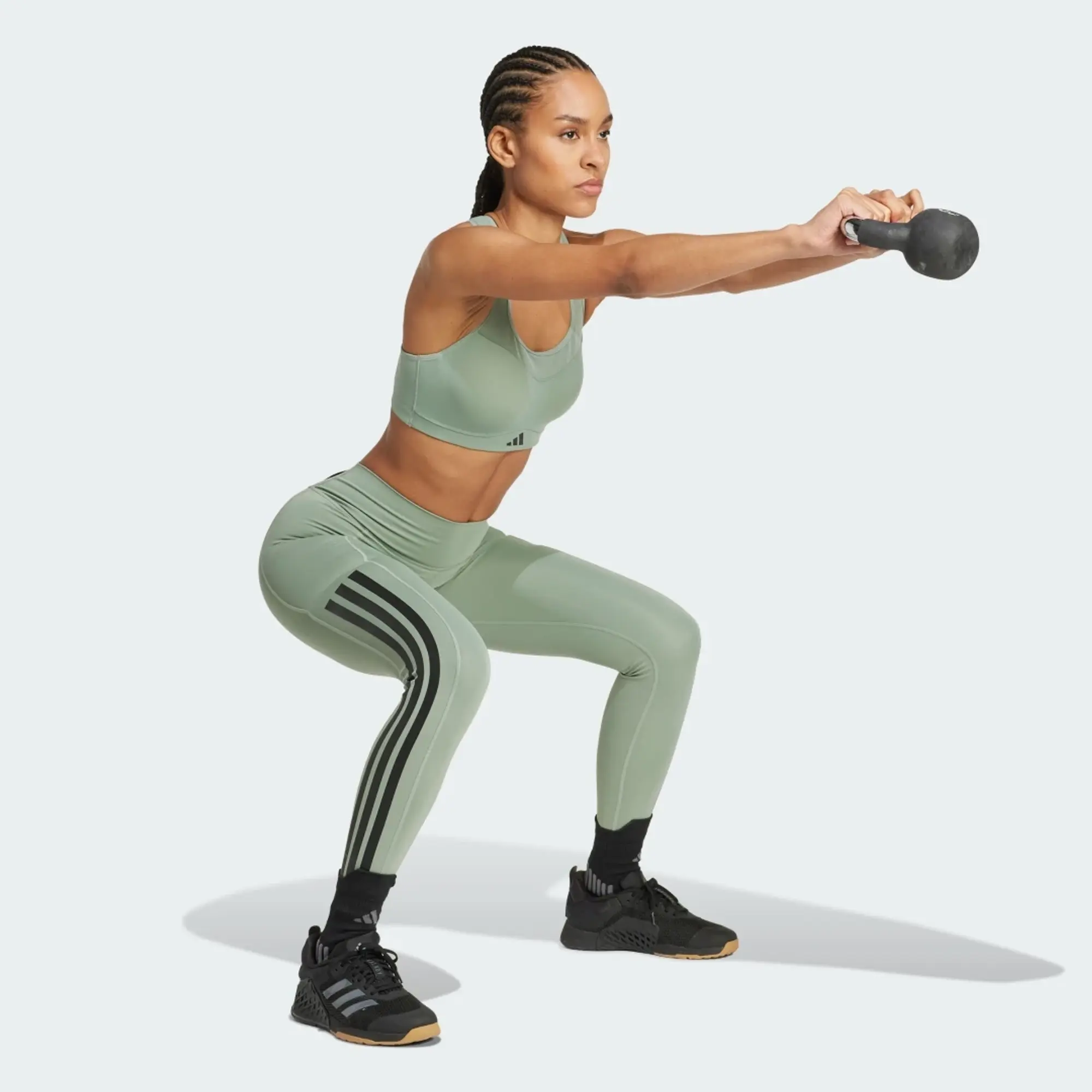 Adidas Optime 3 Stripes Full Length Leggings