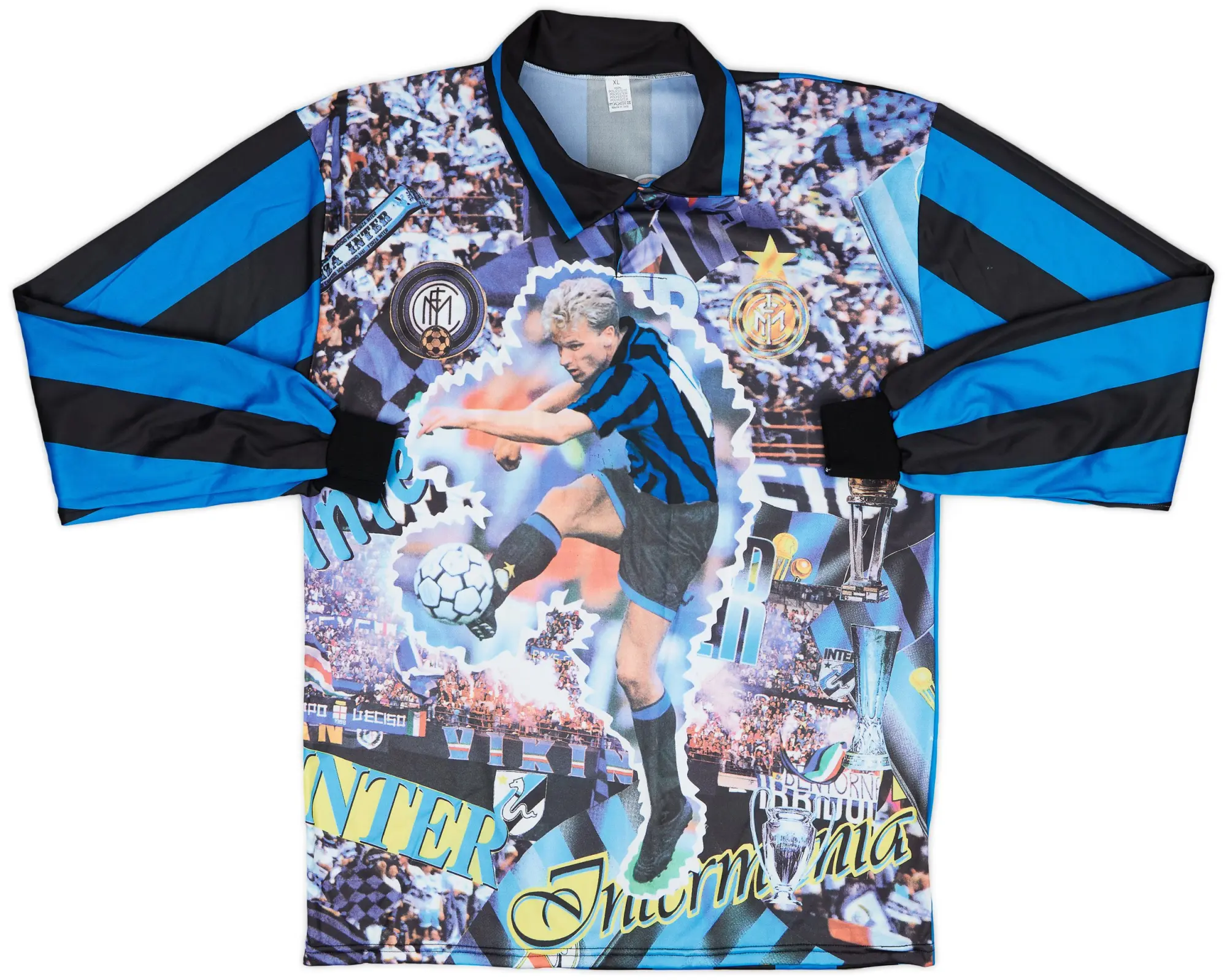 Training 1994-95 Inter Milan Graphic L/S Shirt Bergkamp #10 - 9/10 - (XL)