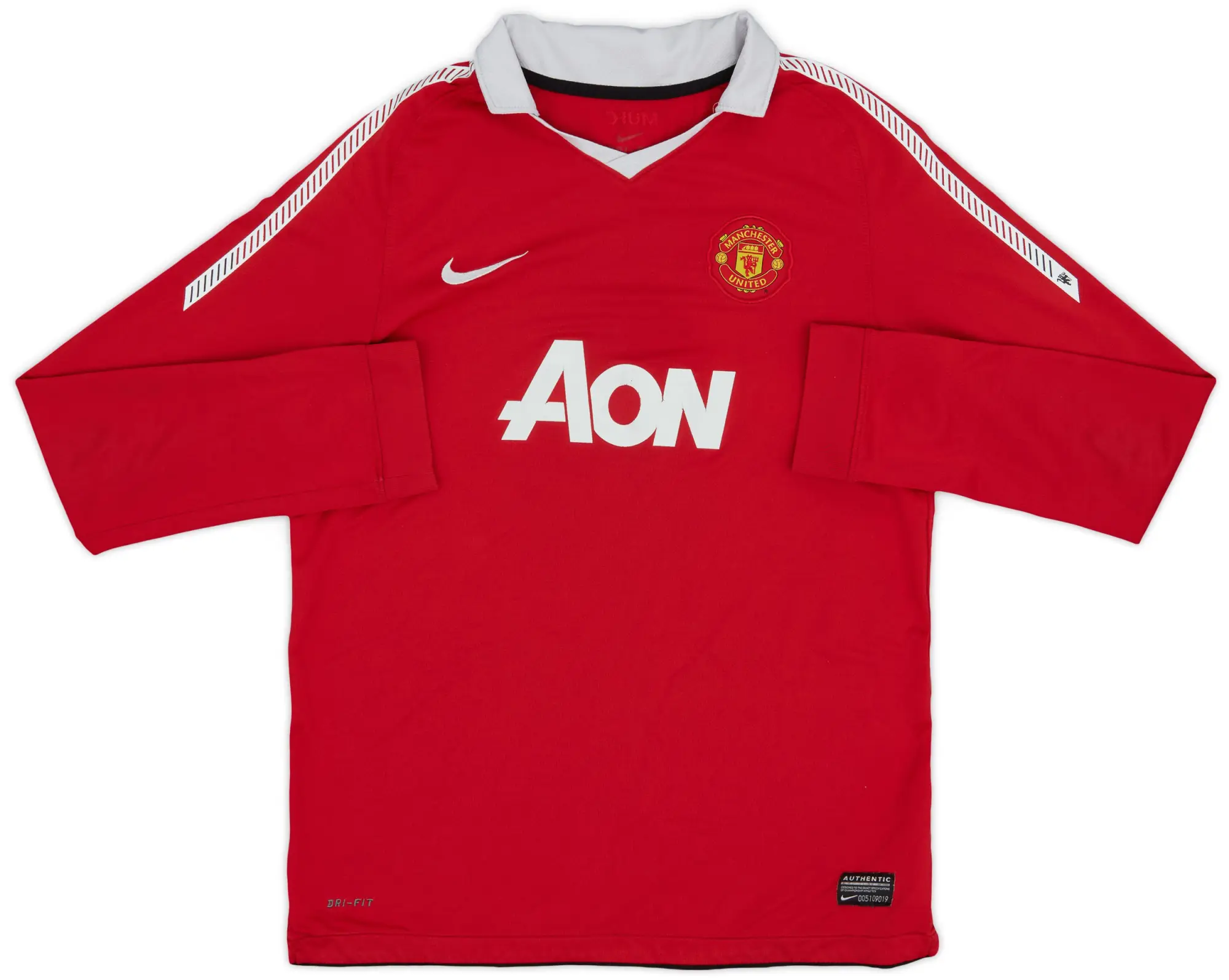 Nike 2010-11 Manchester United Home L/S Shirt - 6/10 - (XL.Boys)