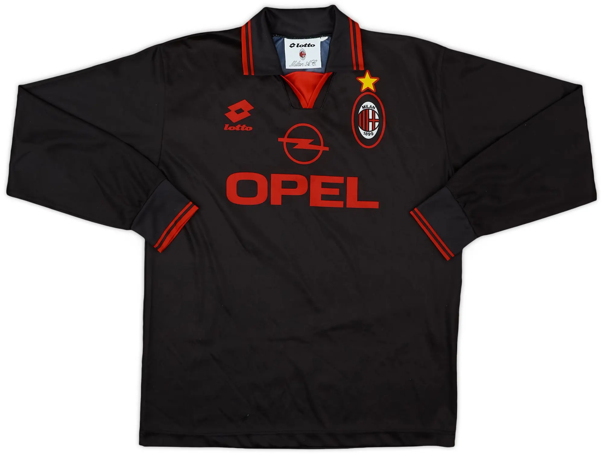 Lotto 1996-97 AC Milan Basic Third L/S Shirt - 9/10 - (XL.Boys)