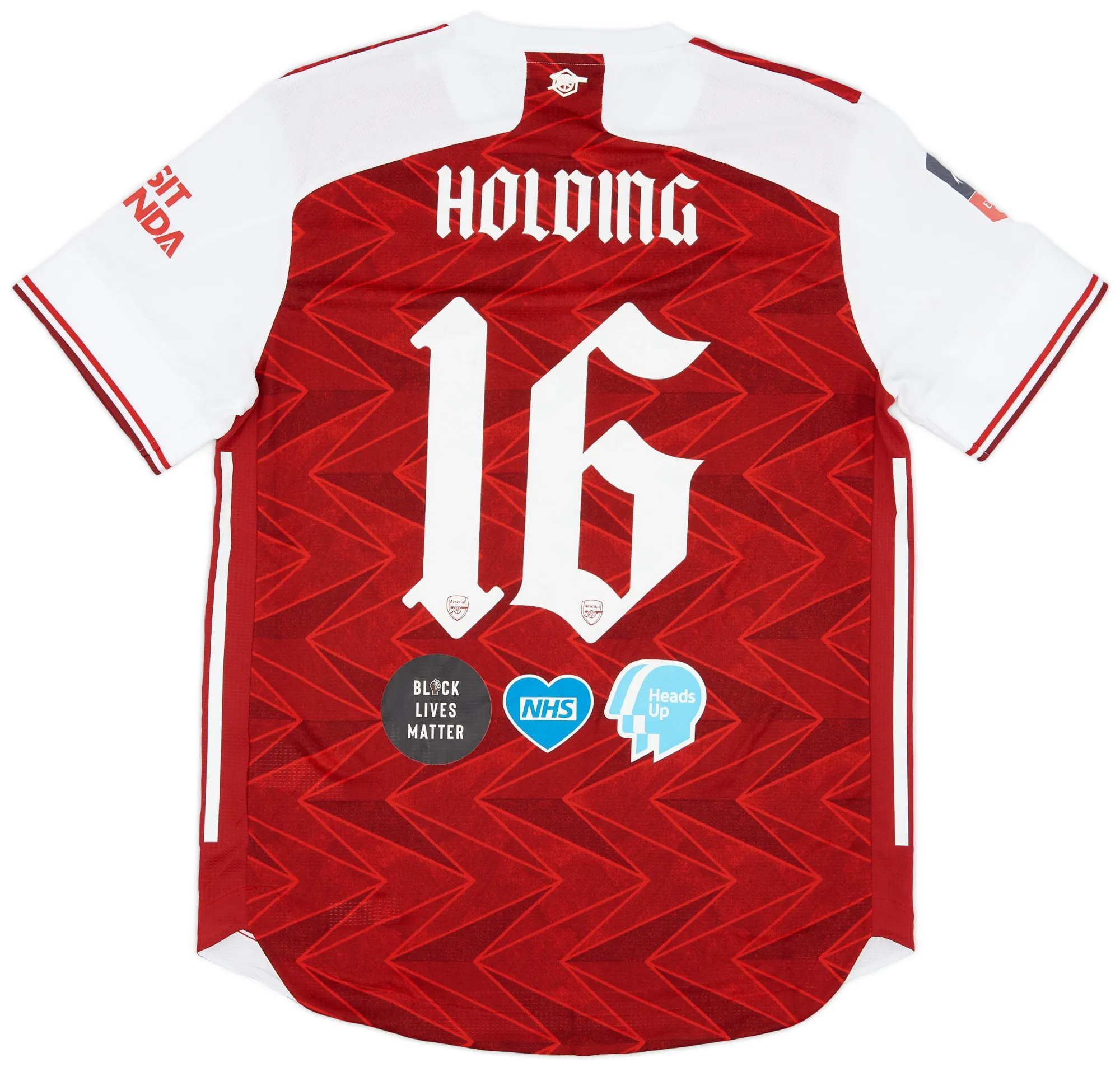 adidas Arsenal Mens SS Player Issue Home FA Cup Final Shirt 2020