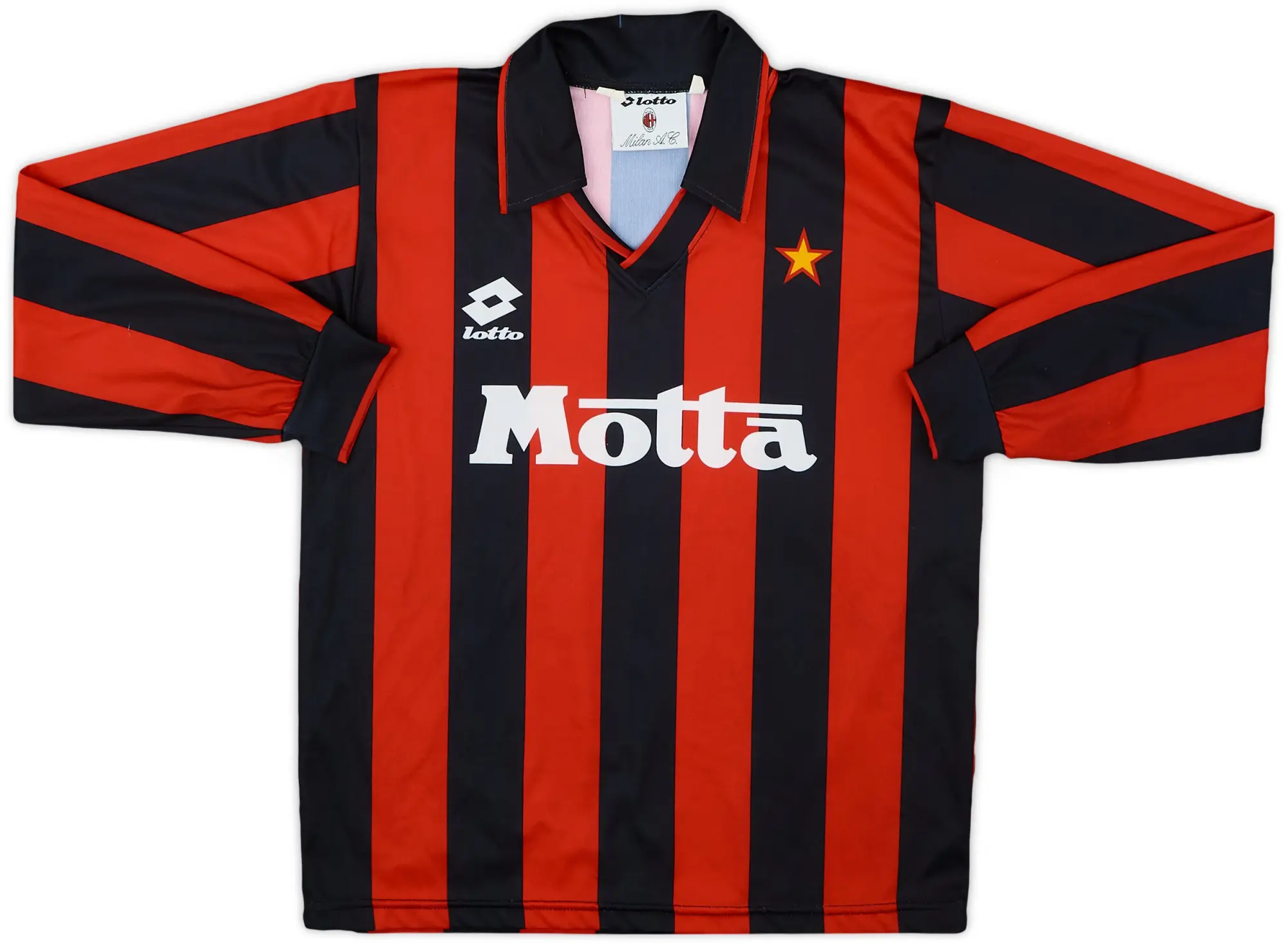 Lotto 1993-94 AC Milan Home L/S Shirt - 9/10 - (XXL.Boys)