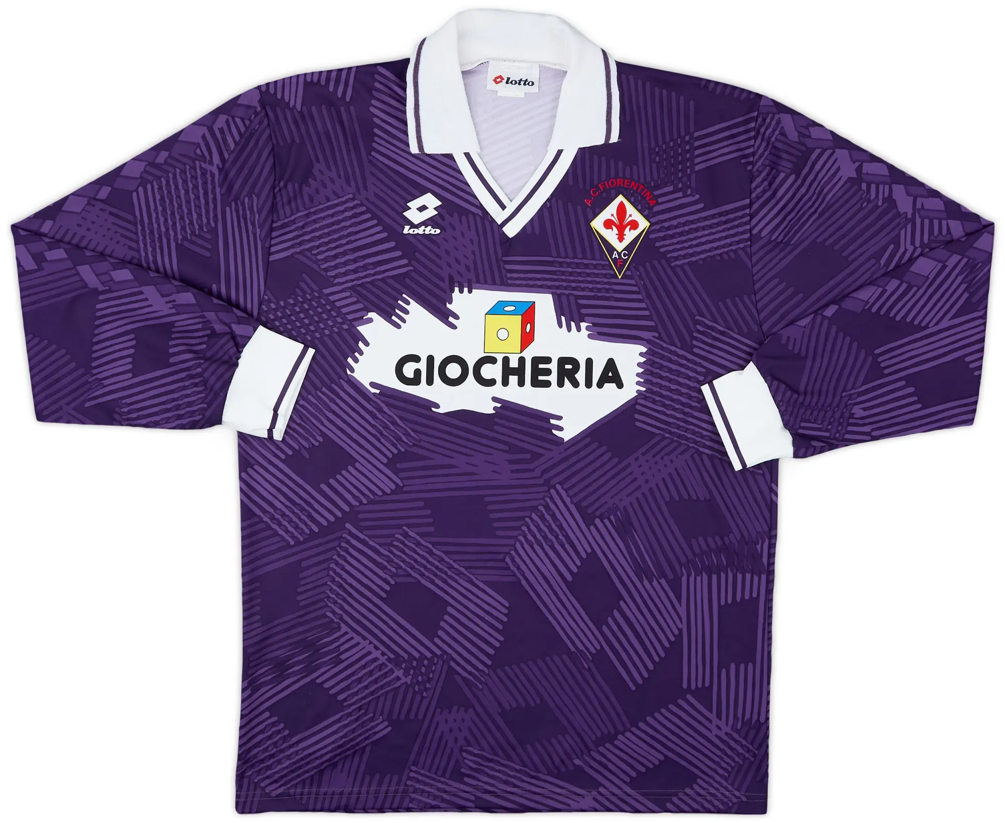 Lotto 1991-92 Fiorentina Home L/S Shirt - 9/10 - (M)