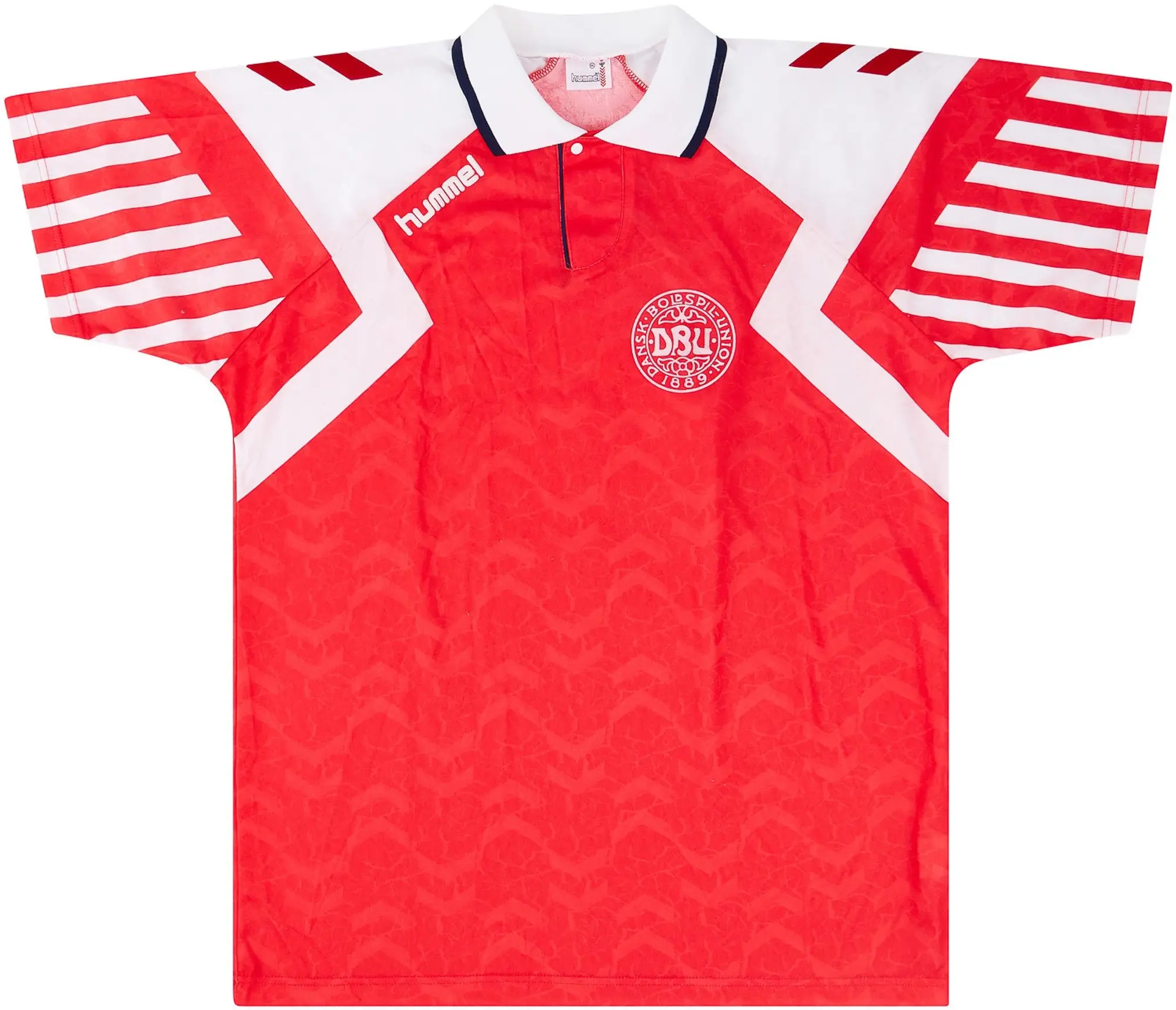 Hummel 1992-93 Denmark Match Issue Home Shirt #4 (Rieper)