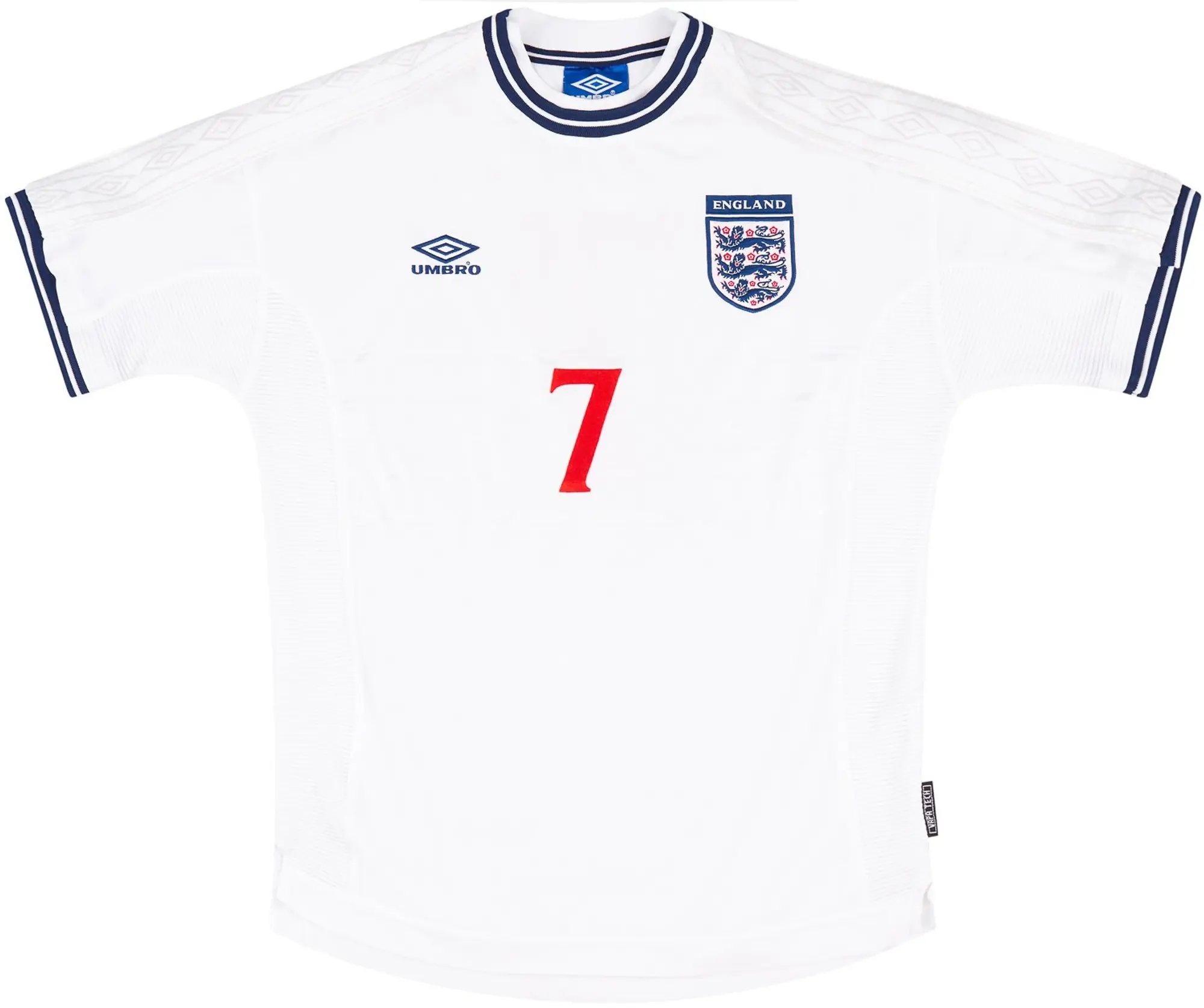 Umbro 1999-01 England Match Issue Home Shirt #7