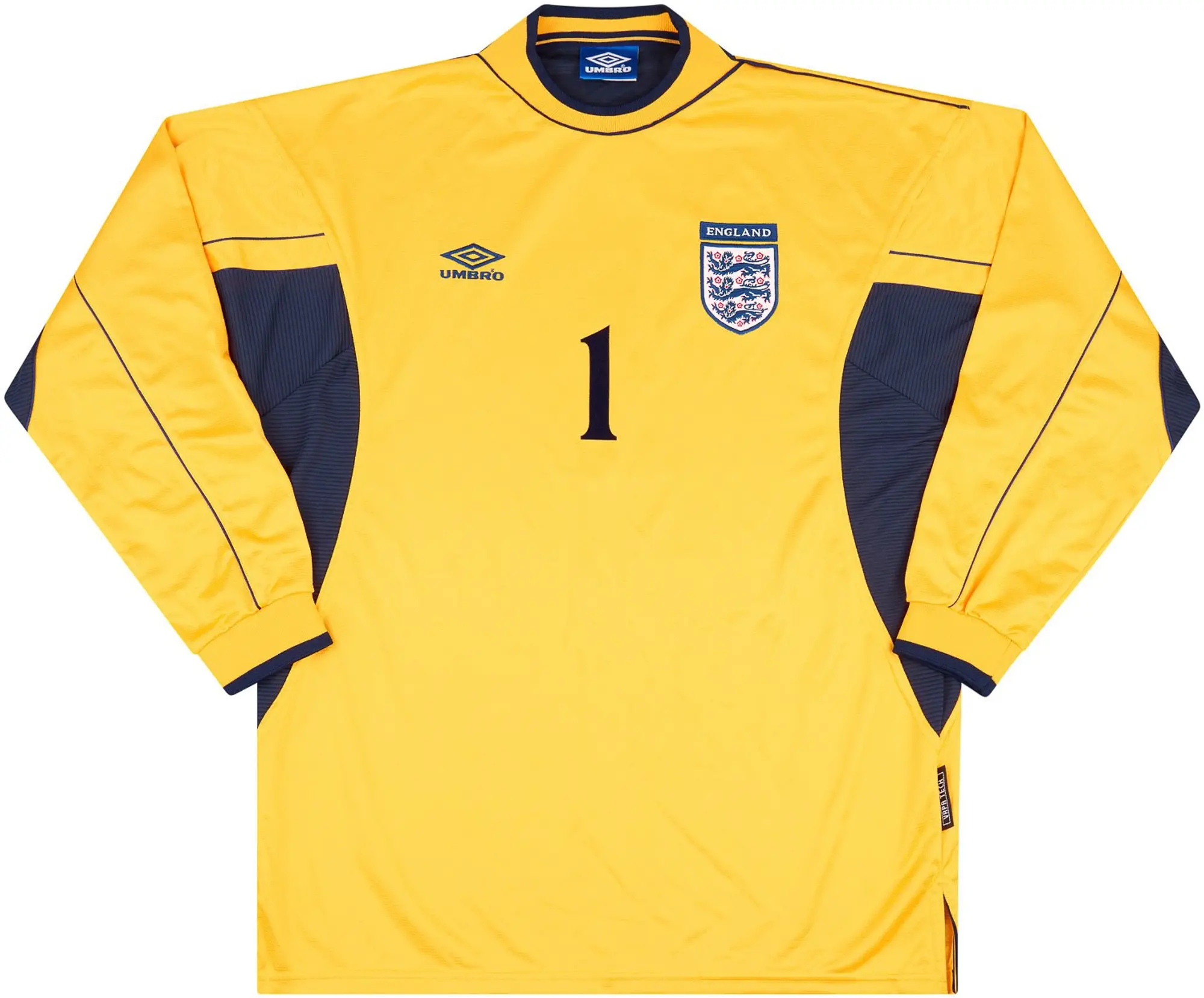 Umbro 1999-00 England U-18 Match Issue GK Shirt #1 (Evans)