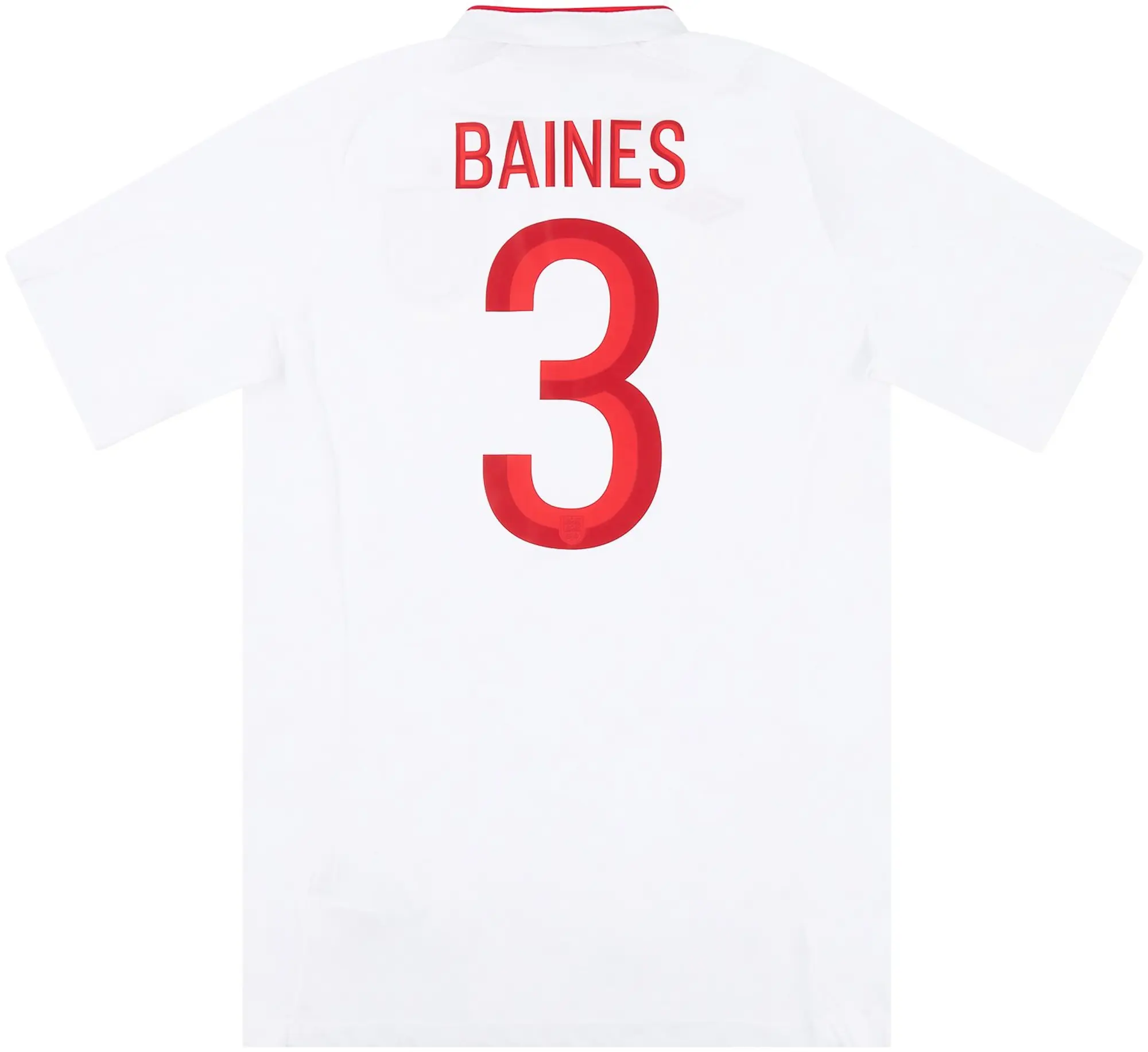 Umbro 2012 England Match Issue Home Shirt Baines #3 (v San Marino)