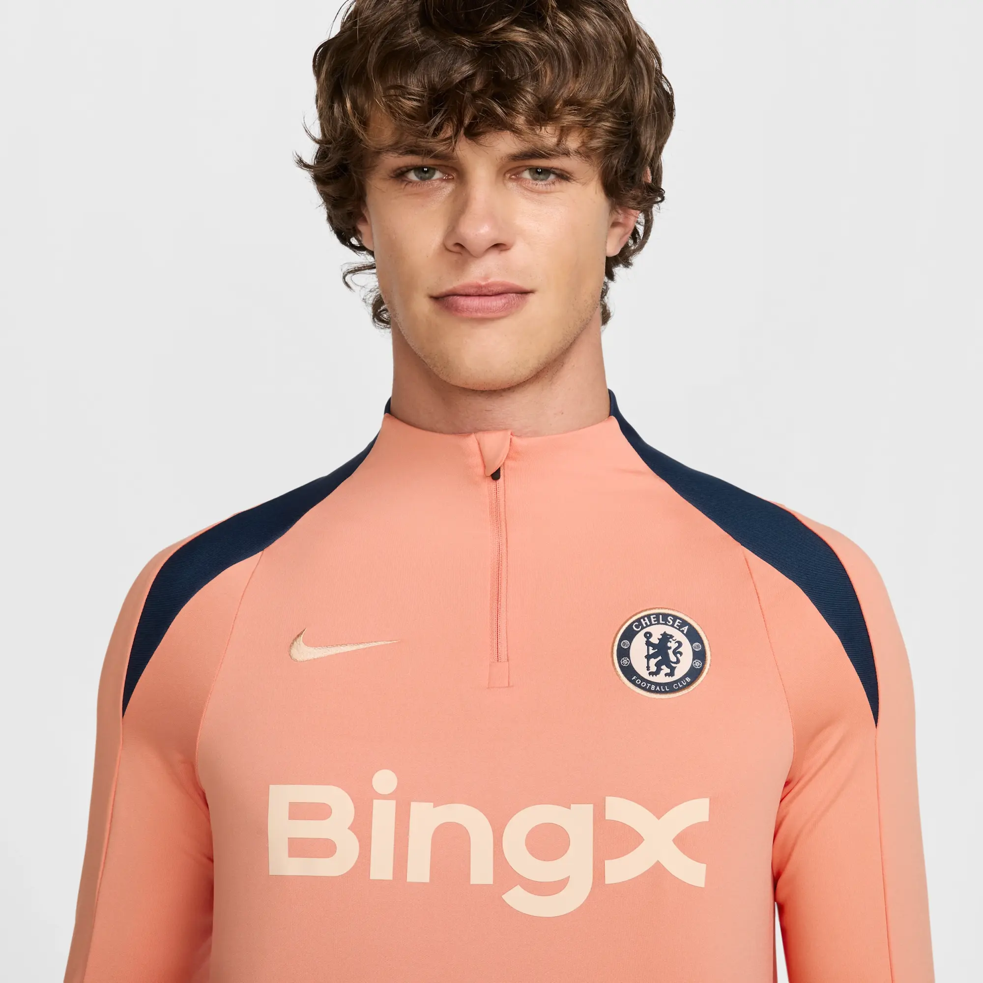 Nike Cheslea Dri-Fit 1/4 Zip L/S Strike Drill Top - Orange/Navy