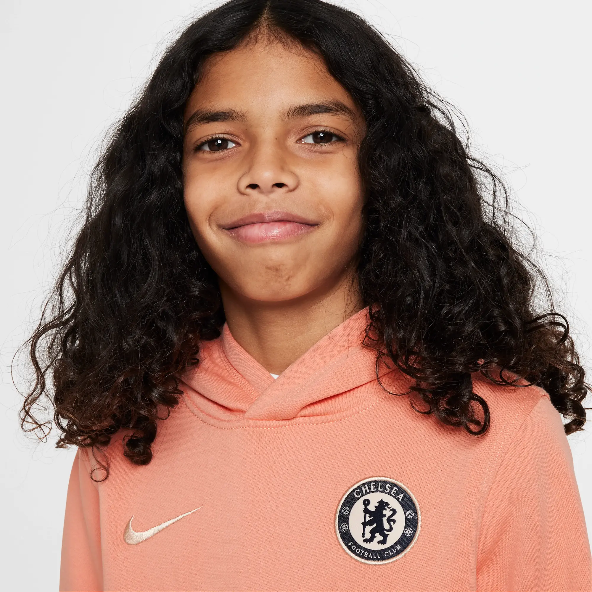Chelsea Nike Club Crew Hoodie - Apricot - Kids