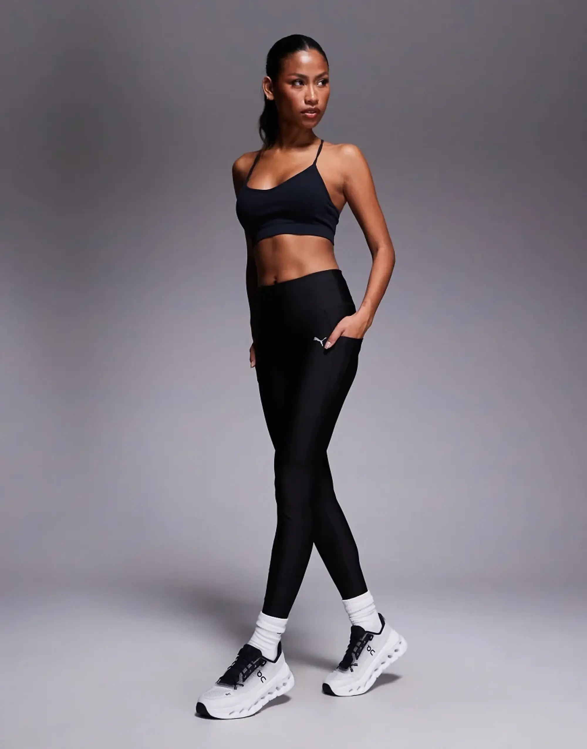 Puma Velocity Running Tights In Puma Black