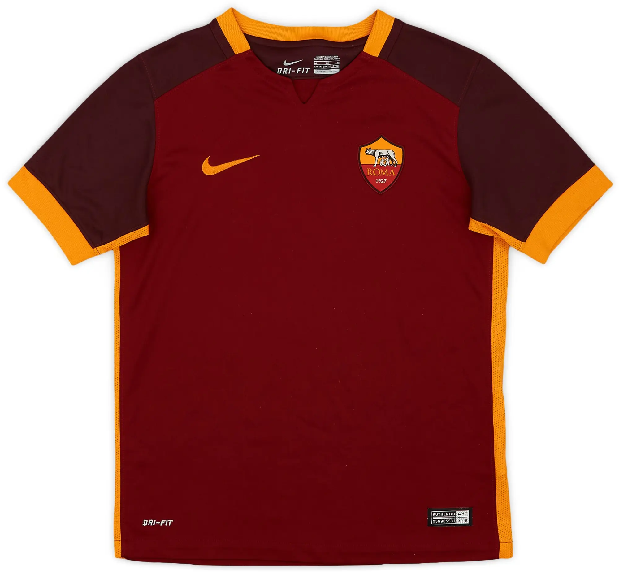 Nike 2015-16 Roma Home Shirt - 8/10 - (M.Boys)
