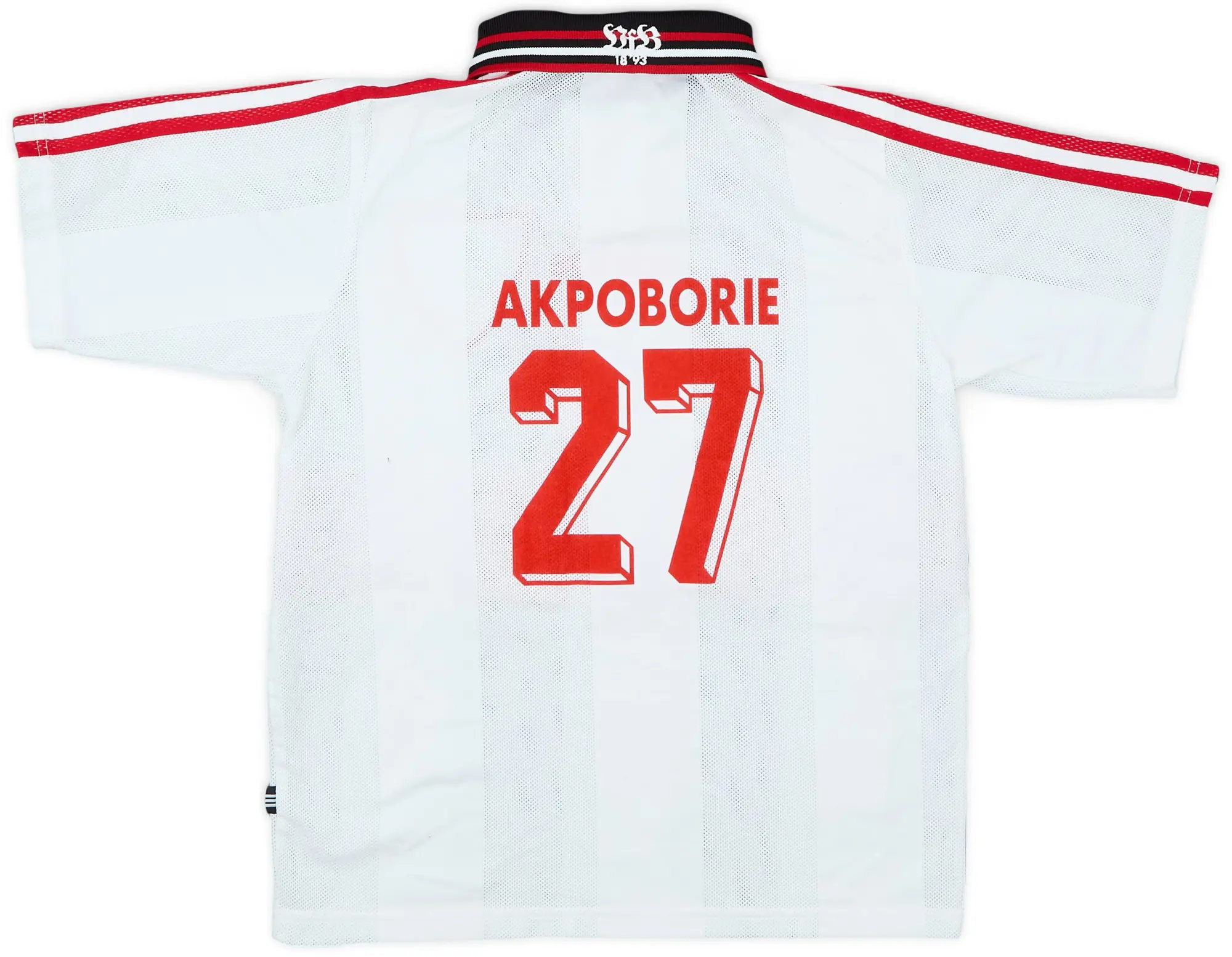 adidas 1997-98 Stuttgart Home Shirt Akpoborie #27 - 7/10 - (Y)