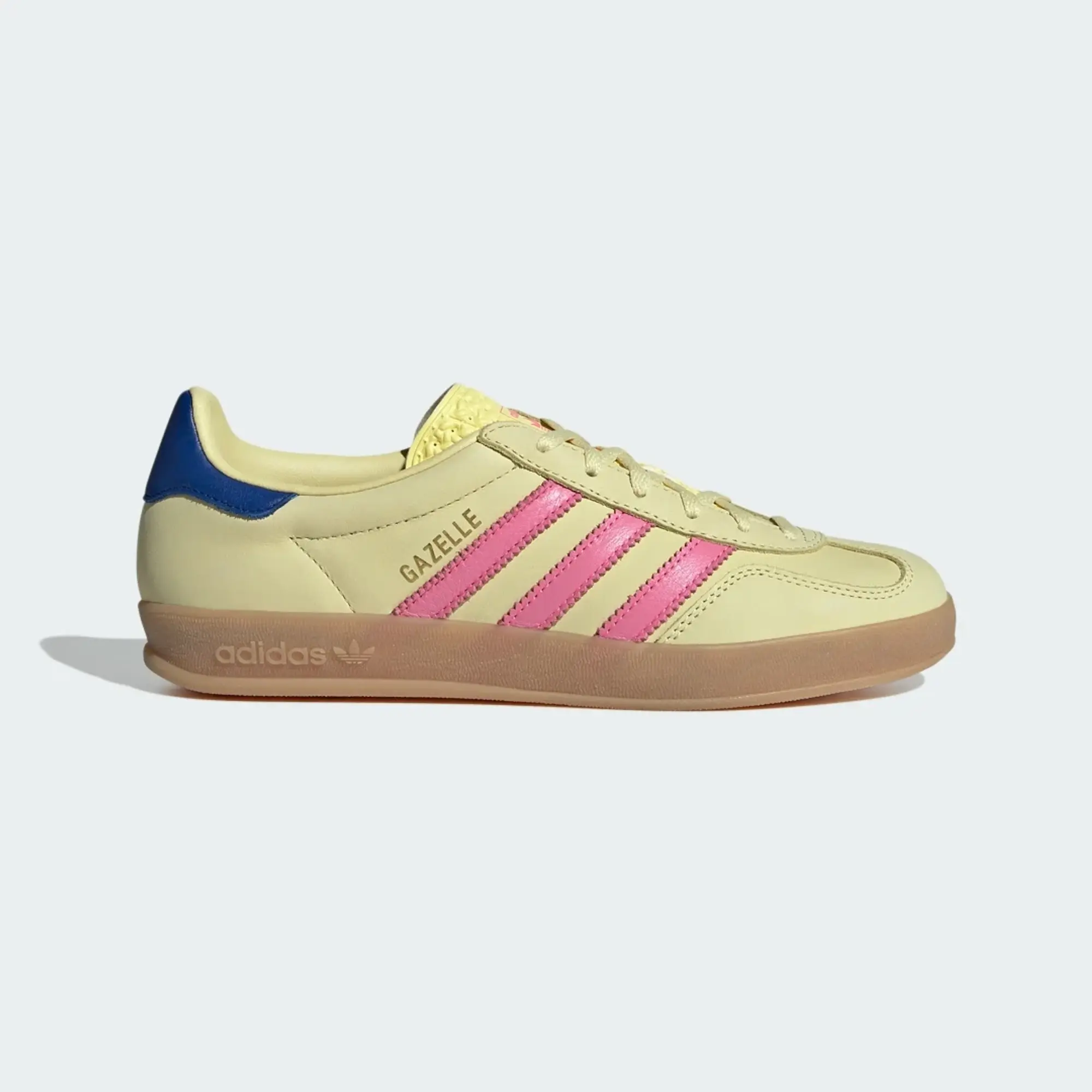 Adidas Originals Gazelle Indoor Shoes In Powder Yellow / Lucid Pink / R