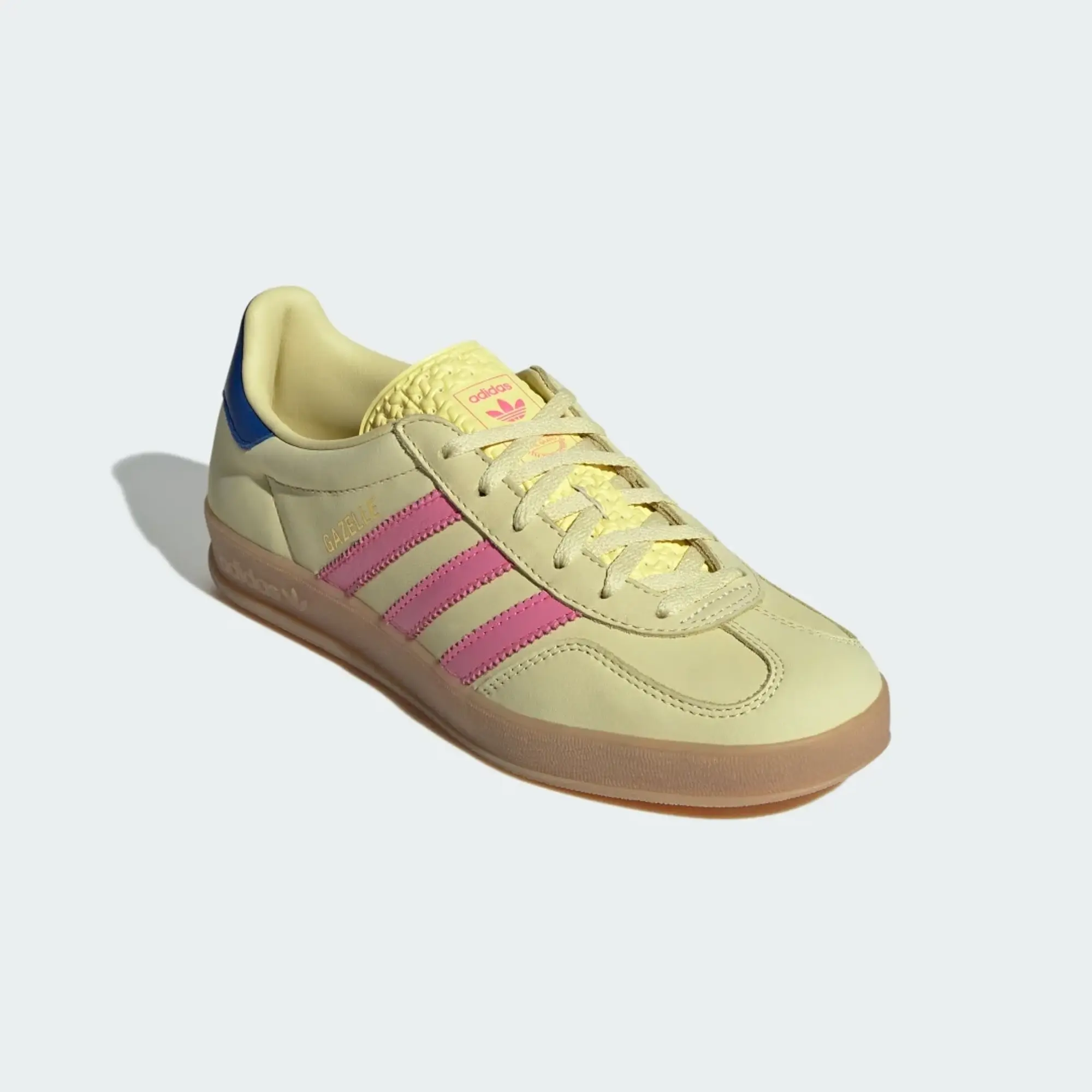 Adidas Originals Gazelle Indoor Shoes In Powder Yellow / Lucid Pink / R