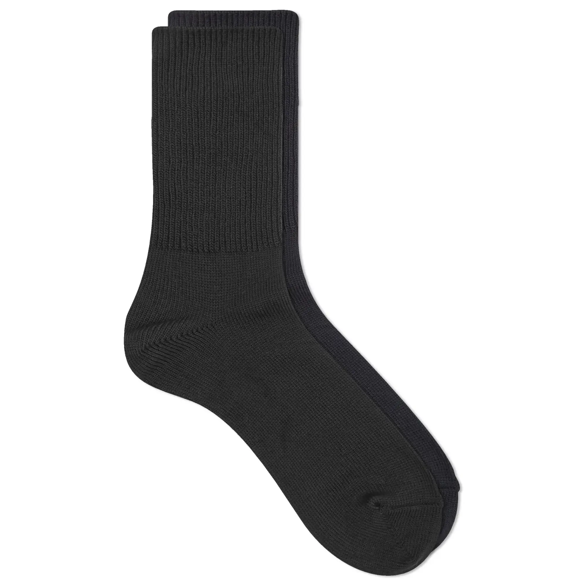 RoToTo Organic Daily 3 Pack Ribbed Crew Socks - Black