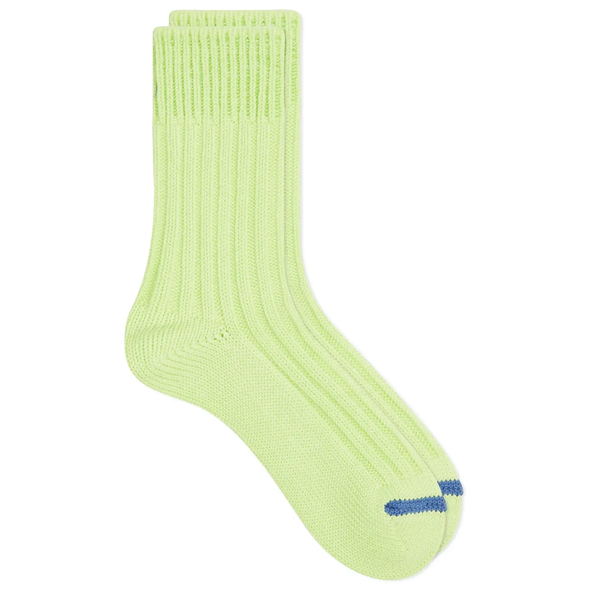 RoToTo Chunky Ribbed Crew Sock Lime