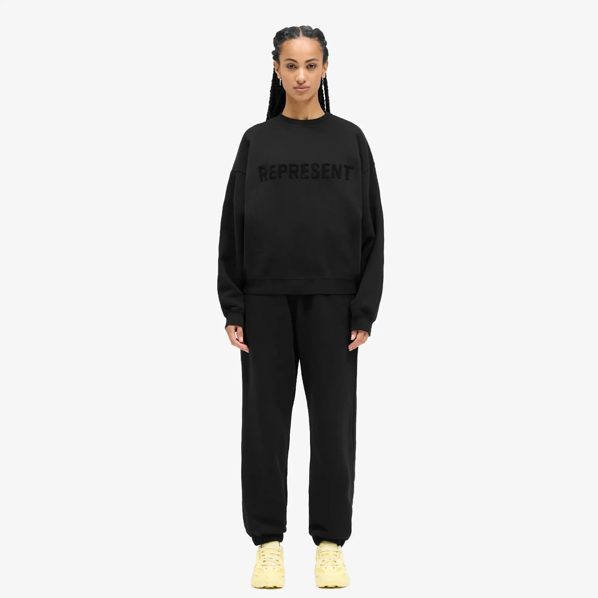 Represent Women's Everyday Logo Crew Sweatshirt Jet Black