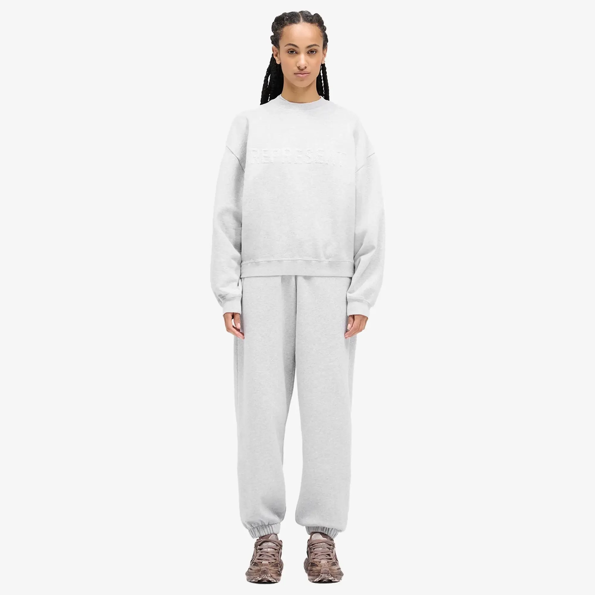 Represent Women's Everyday Logo Crew Sweatshirt Grey Marl