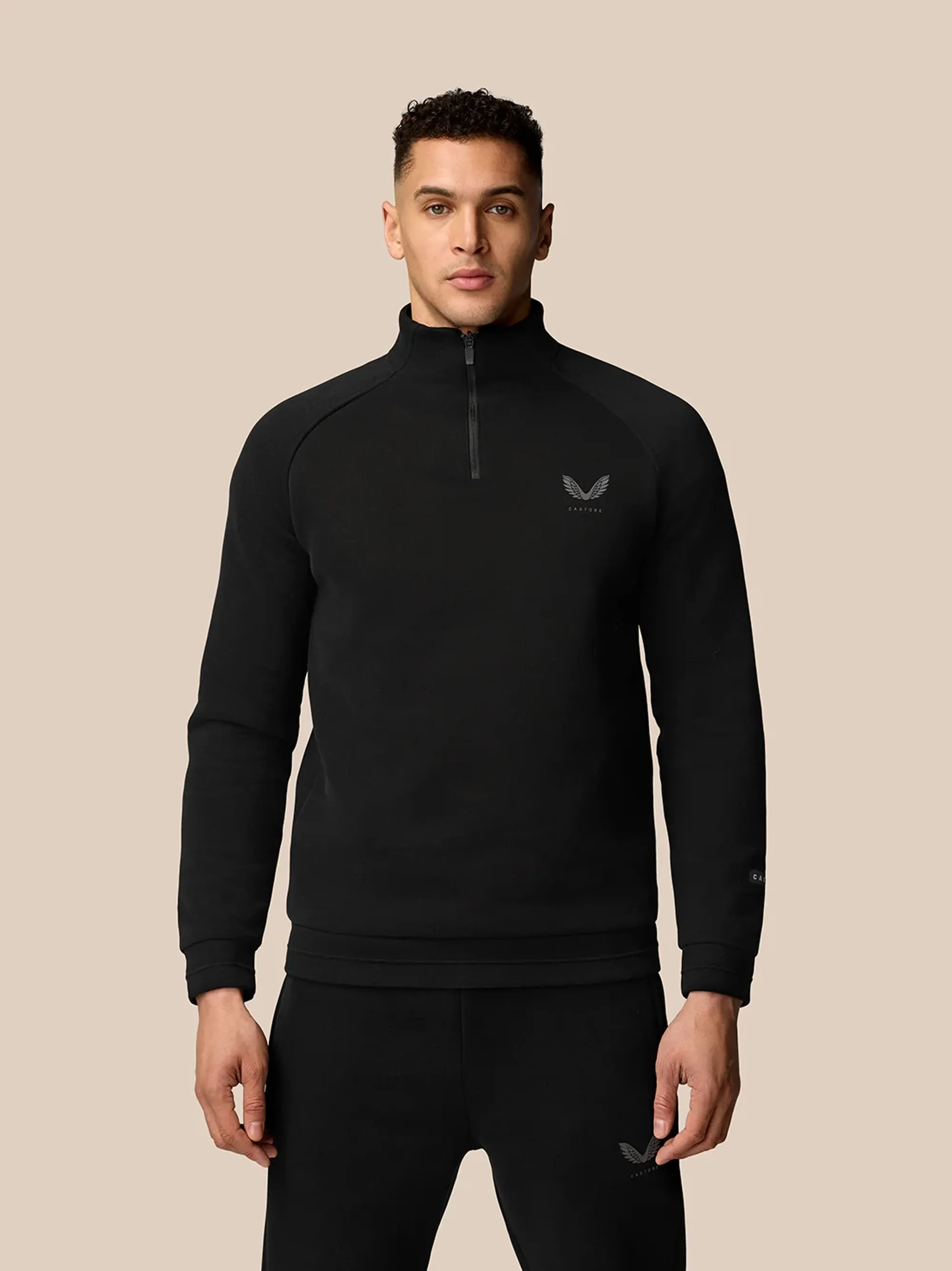 Castore Adapt Fleece Quarter Zip - Stone/gunmetal | CMD41094