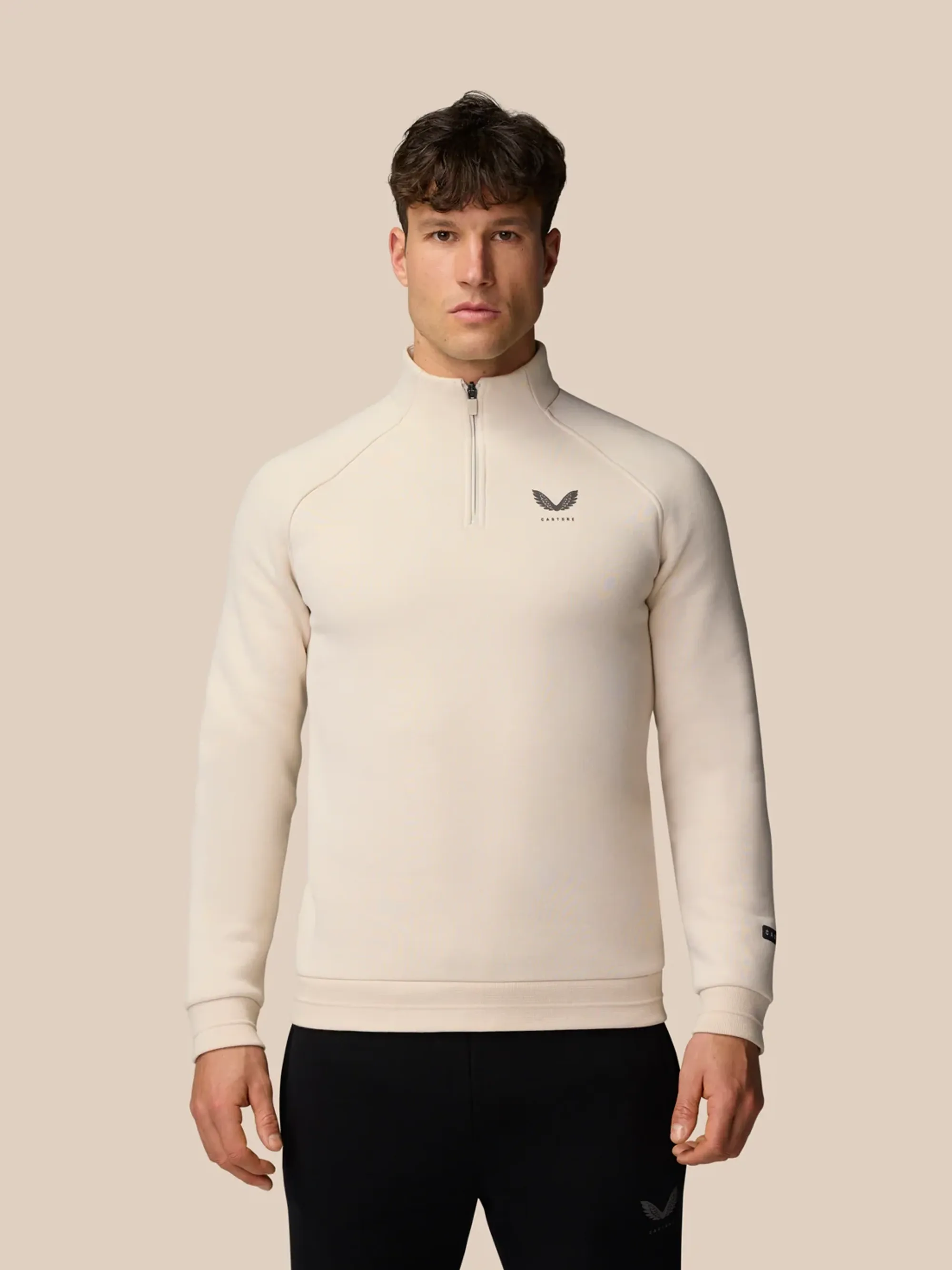 Castore Adapt Fleece Quarter Zip - Stone/gunmetal | CMD41094