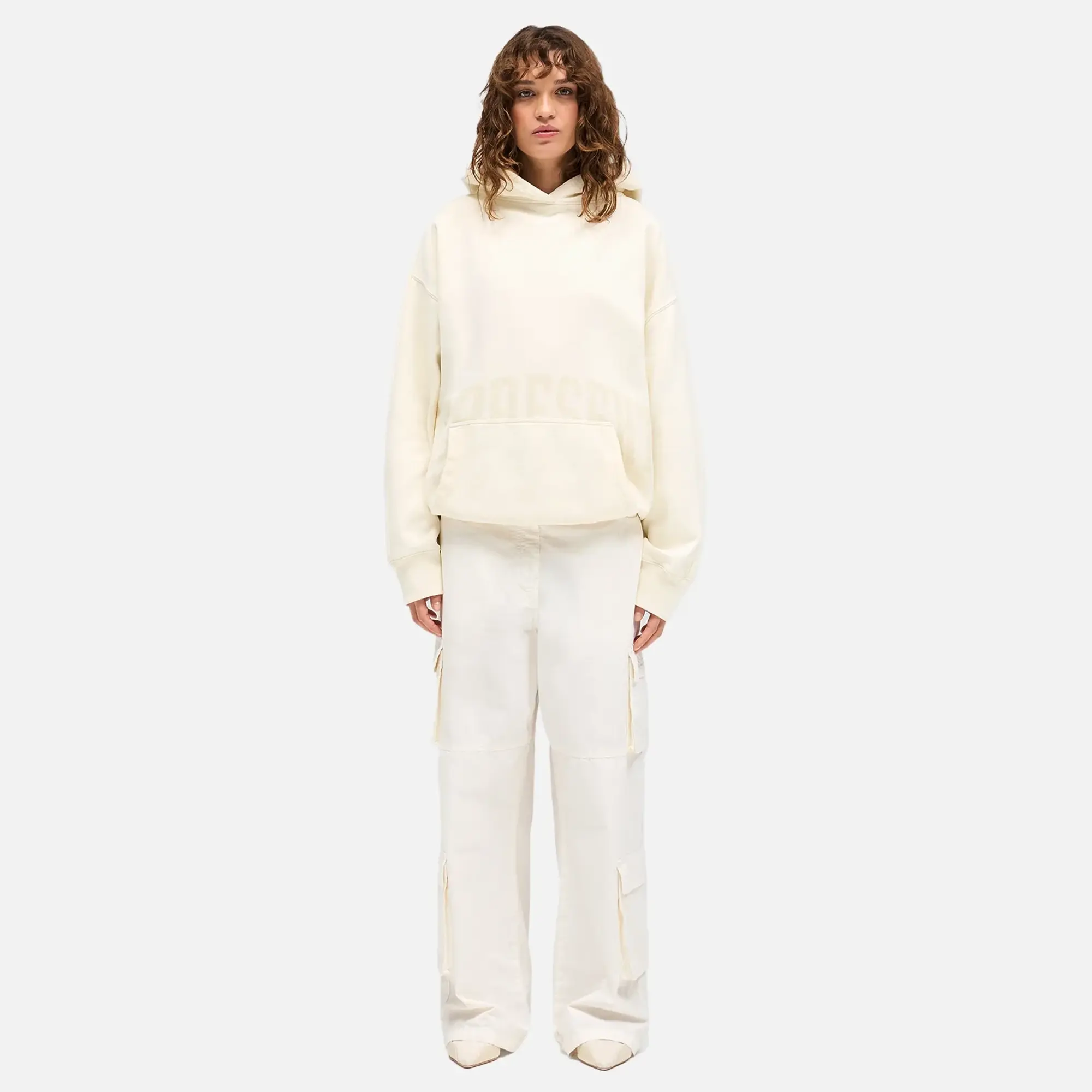 Represent Women's Graphic Logo Hoodie Cream