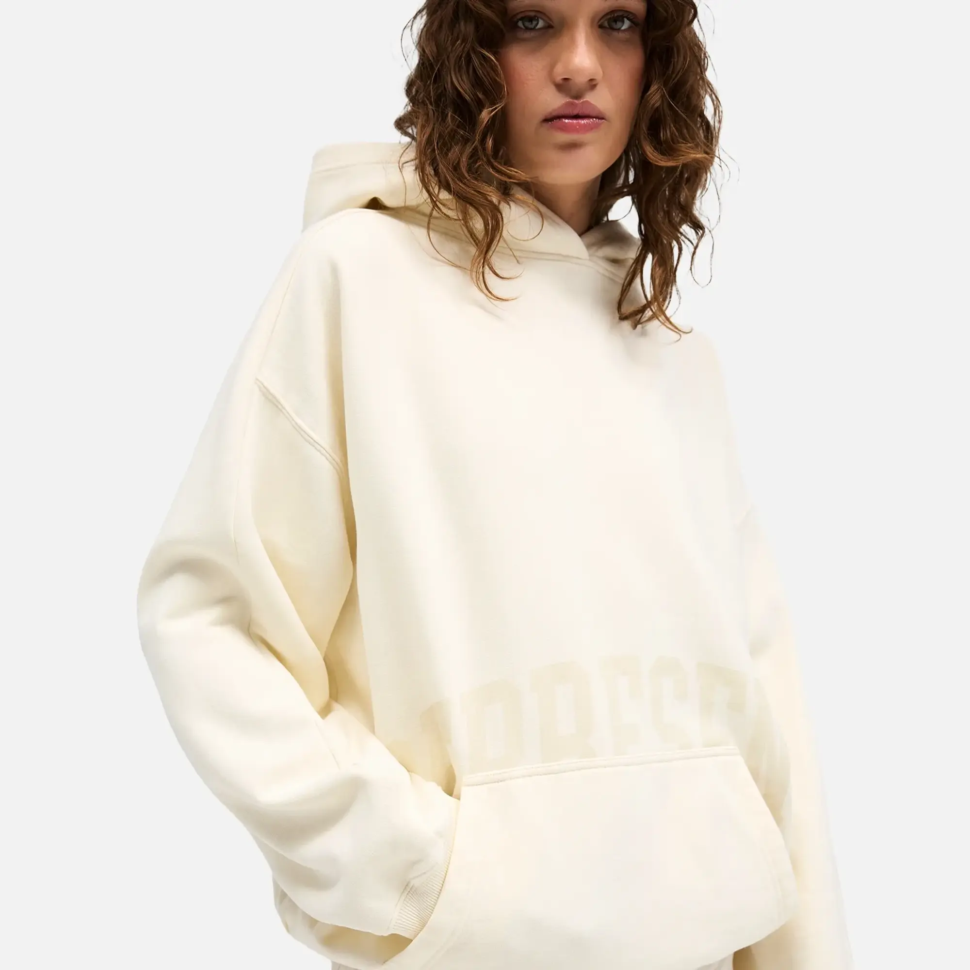 Represent Women's Graphic Logo Hoodie Cream