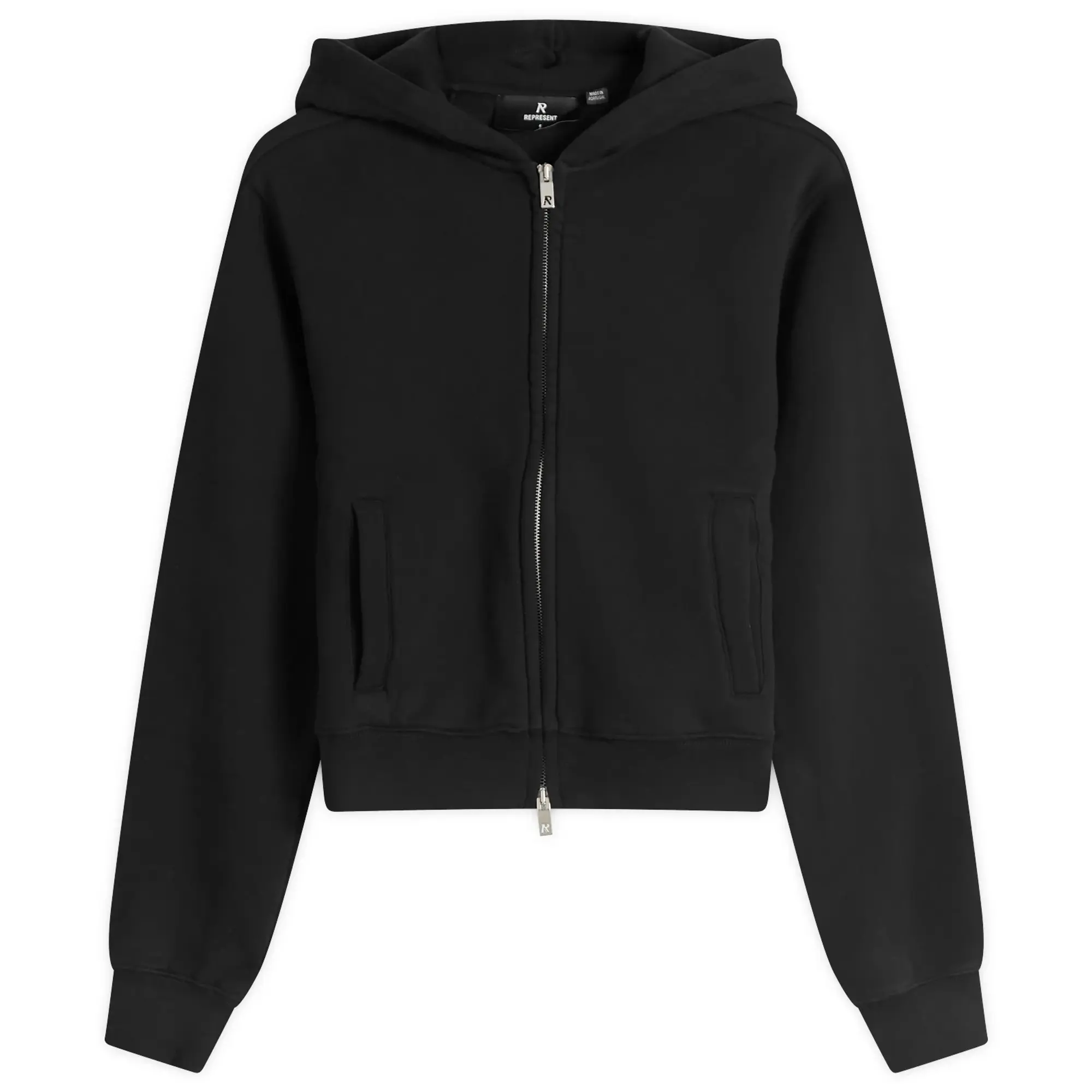 Represent Women's Slim Fit Zip Sweatshirt Jet Black