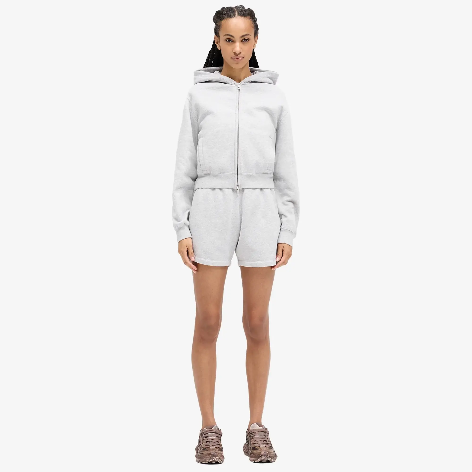 Represent Women's Slim Fit Zip Sweatshirt Grey Marl