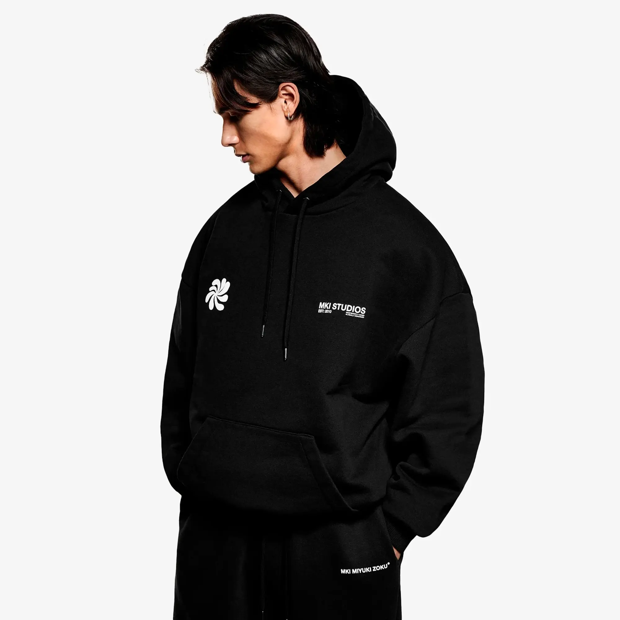 MKI Men's Abstract Hoodie Black