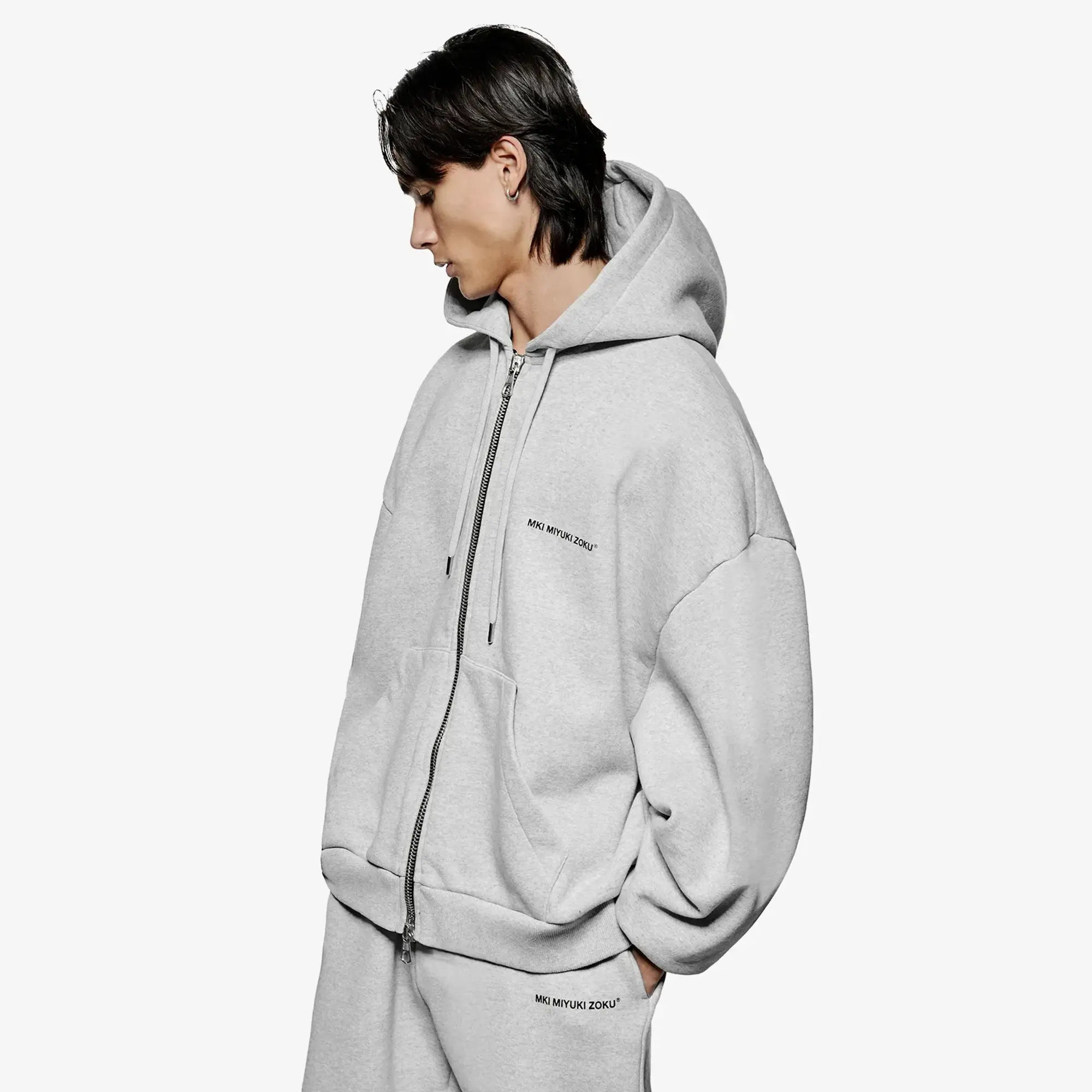MKI Men's Uniform Zip Hoodie Grey