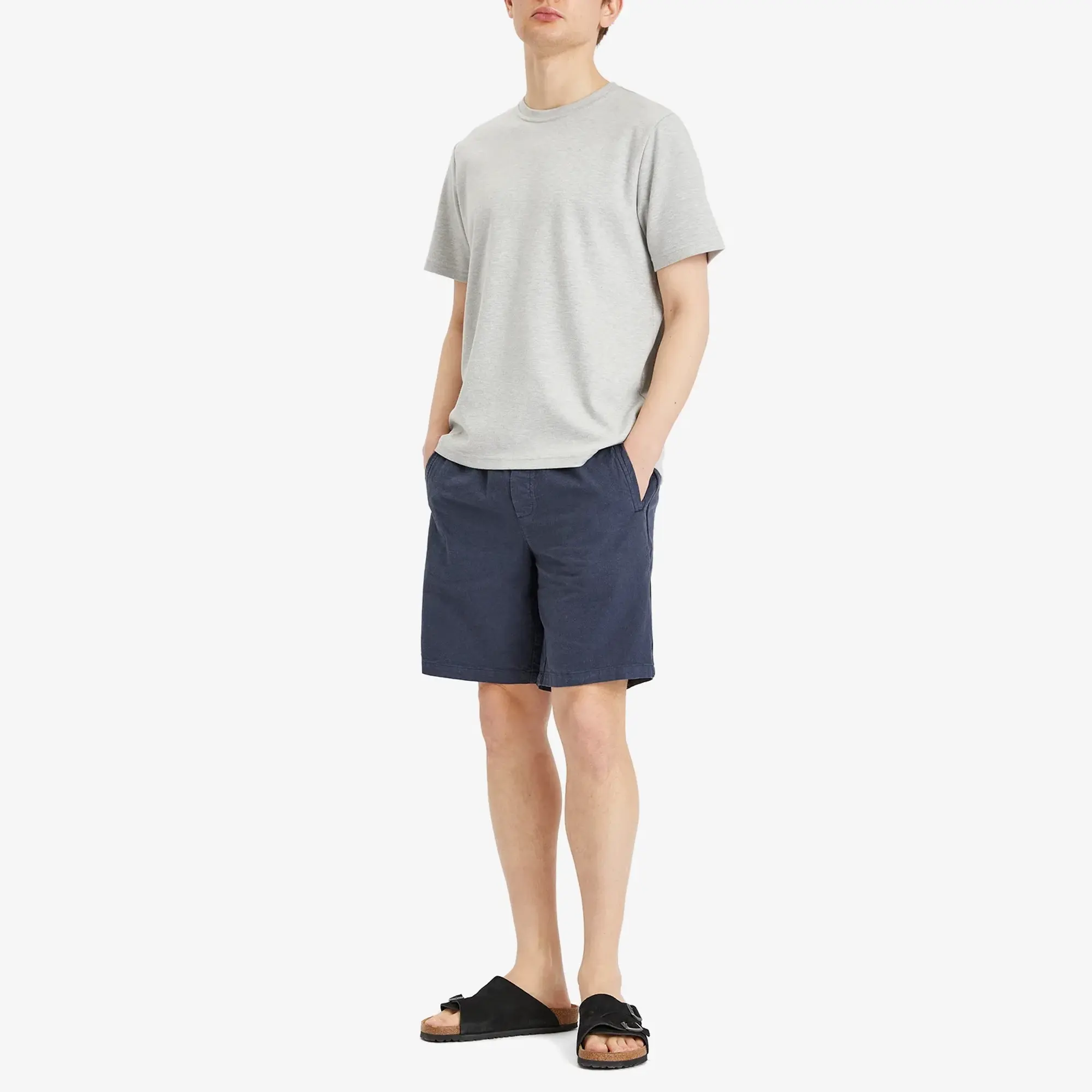 Folk Men's Linen Assembly Shorts Soft Navy
