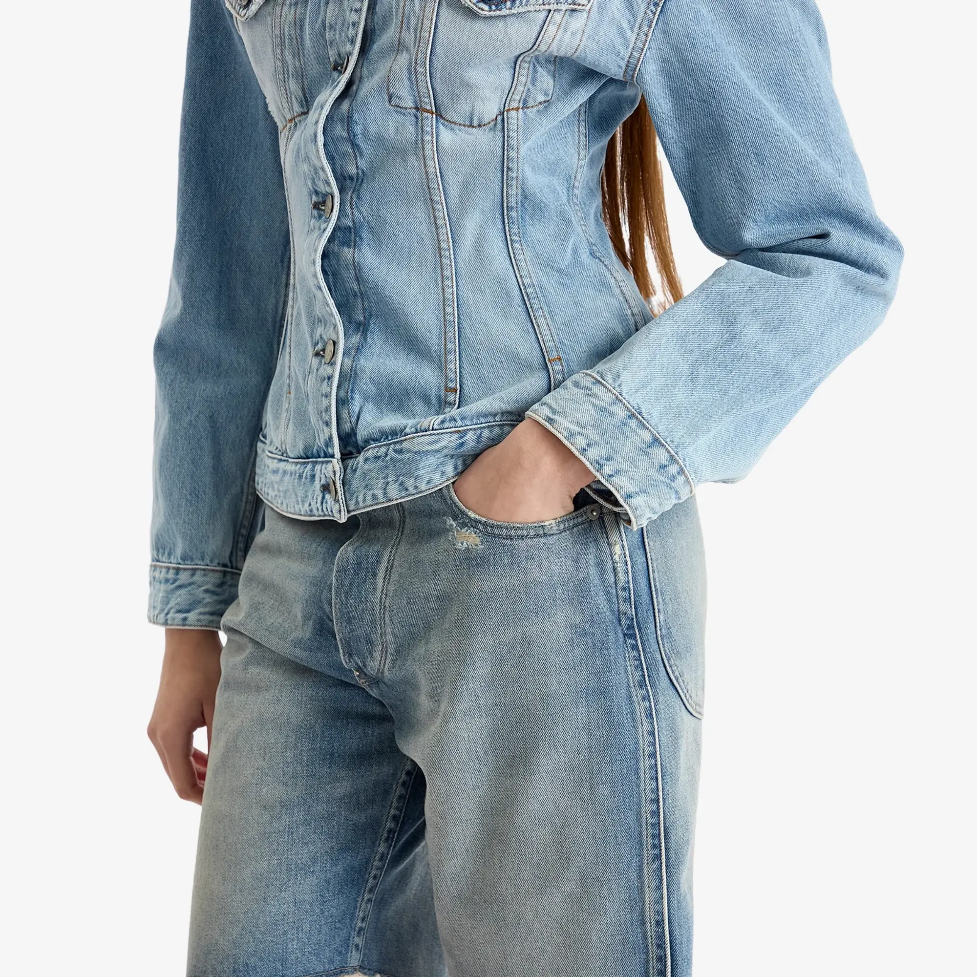 Maison Margiela Women's Denim Shorts Light Blue