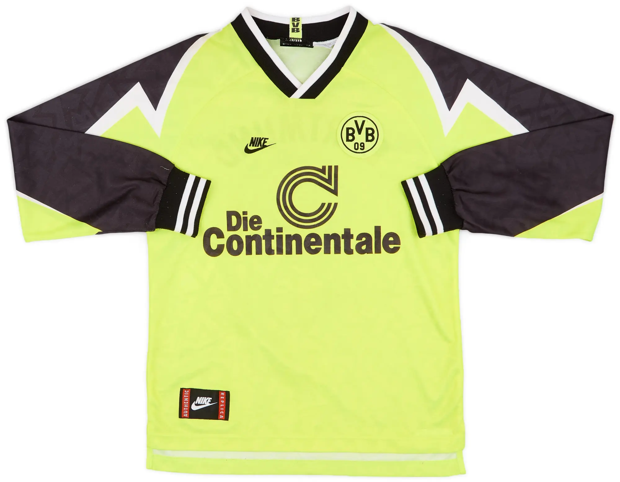 Nike 1995-96 Borussia Dortmund Home L/S Shirt #9 - 8/10 - (XL.Boys)