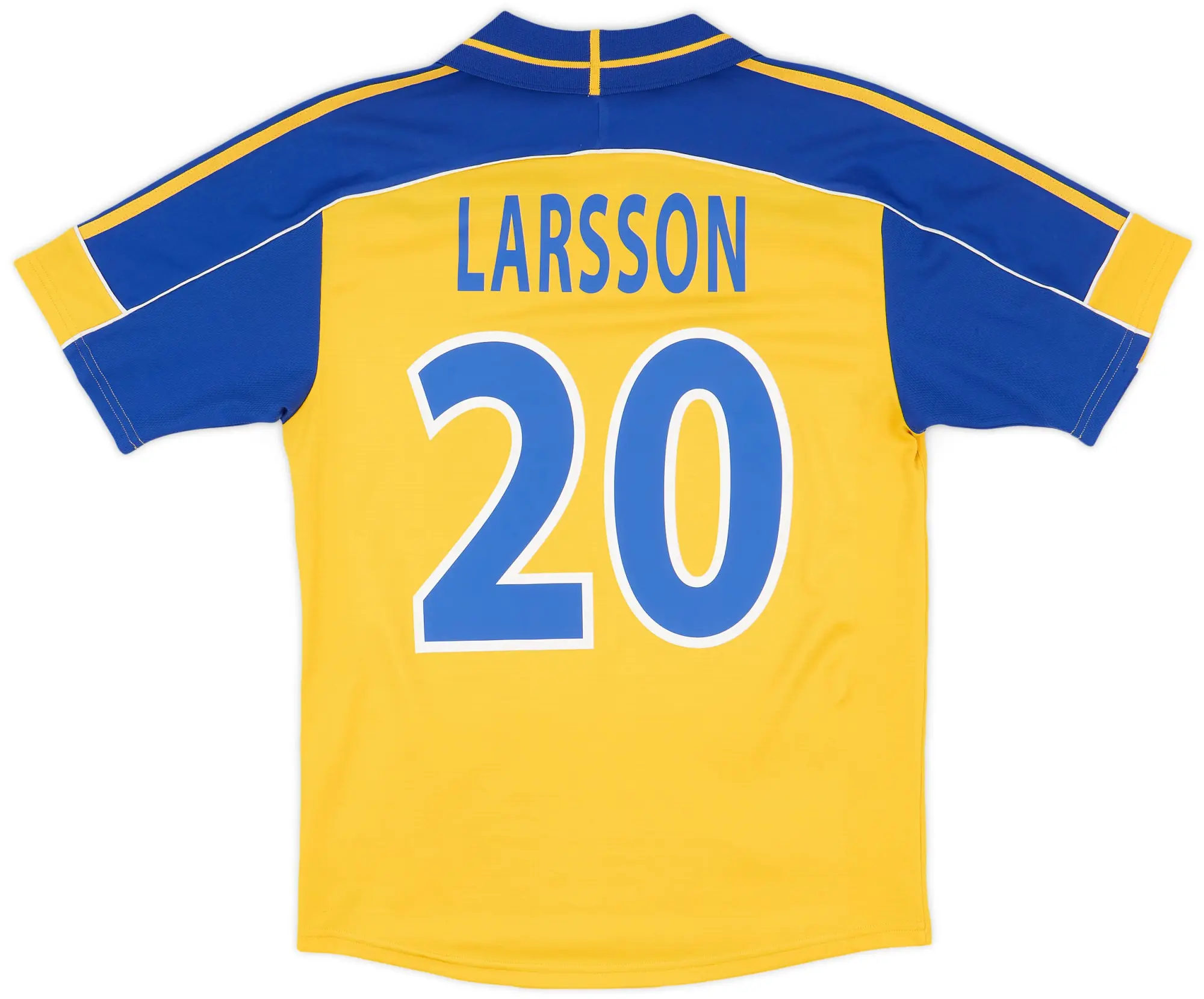 adidas 2000-02 Sweden Home Shirt Larsson #20 - 8/10 - (S)