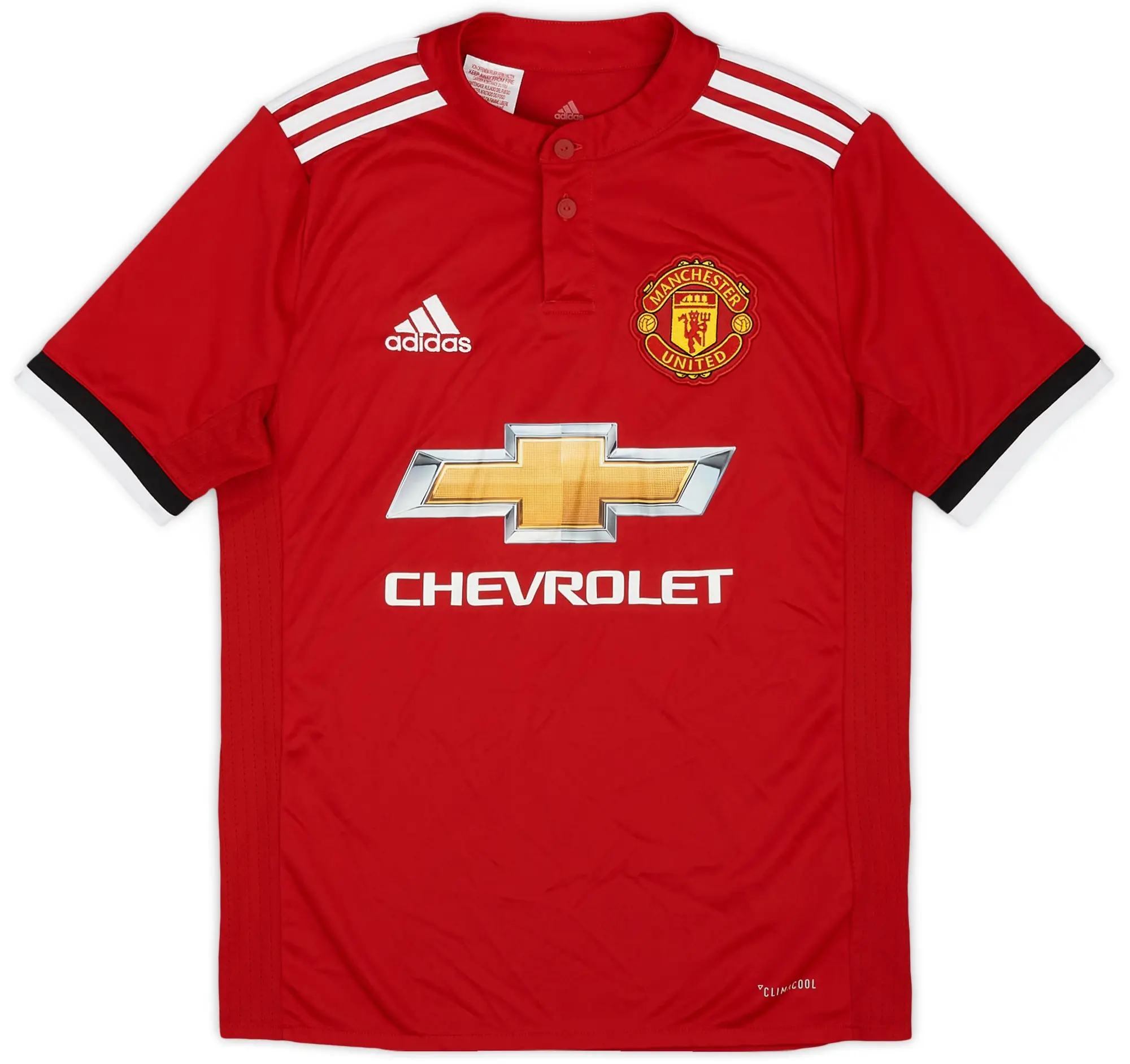 adidas 2017-18 Manchester United Home Shirt - 9/10 - (L.Boys)