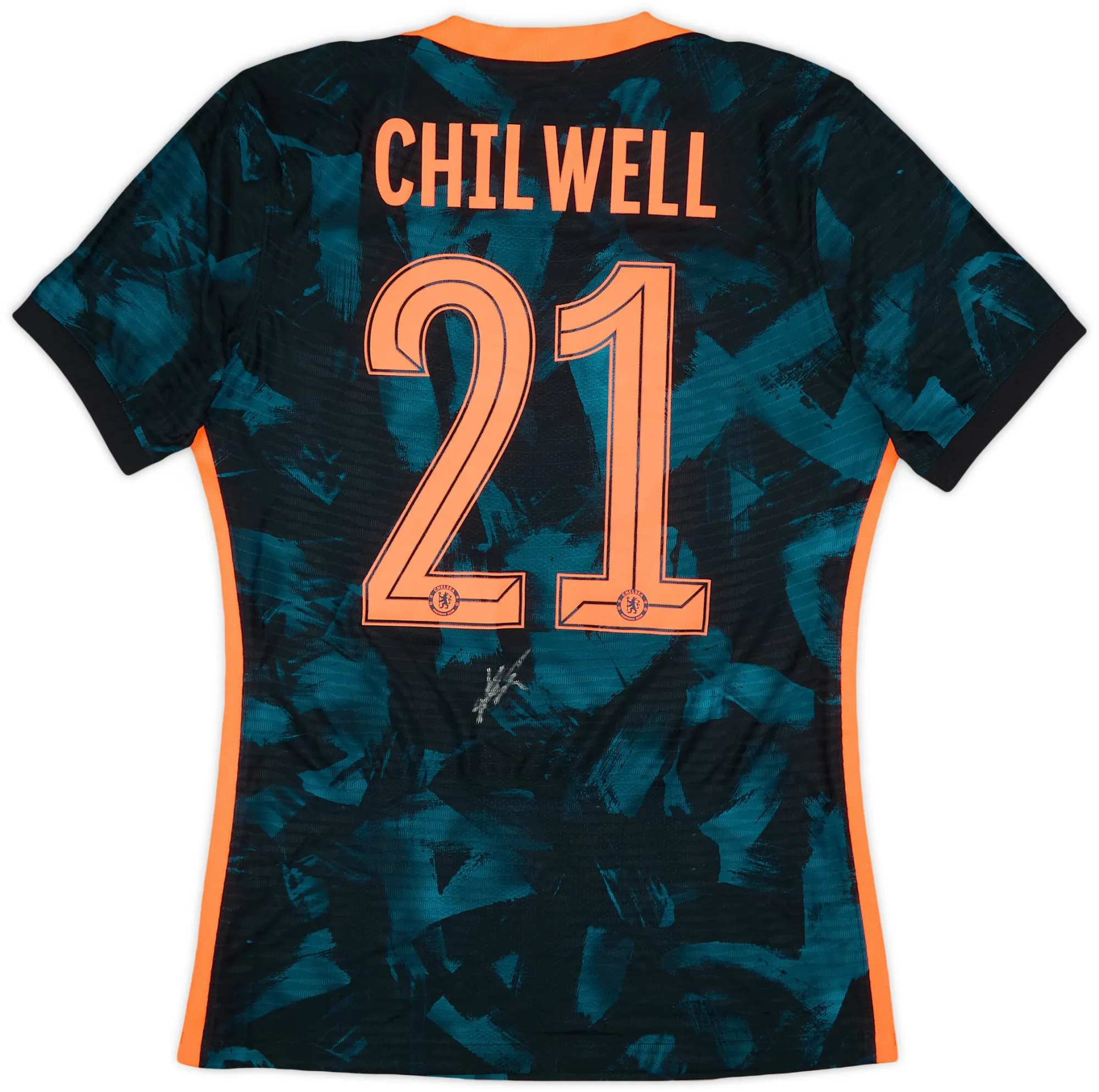 Nike 2021-22 Chelsea Player Issue Signed Third Shirt Chilwell #21