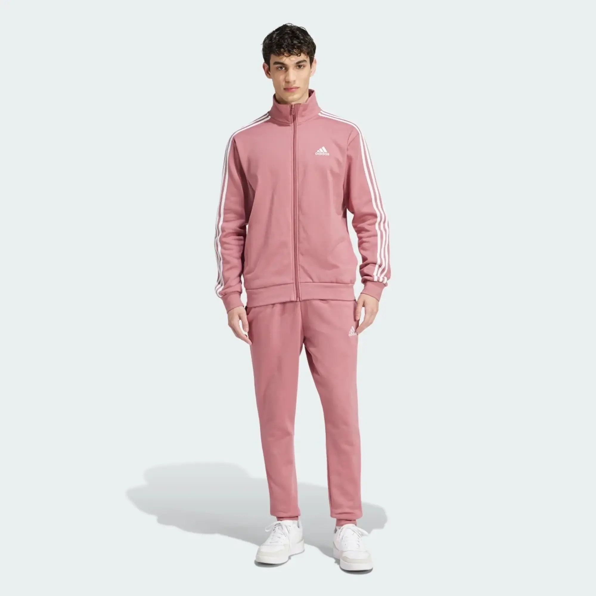 adidas Men Basic 3 Stripes Fleece Track Suit