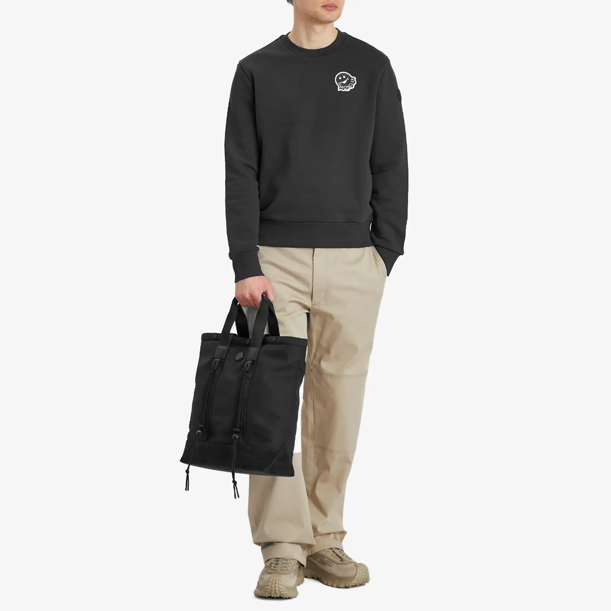 Moncler Men's Tech Small Tote Bag Black