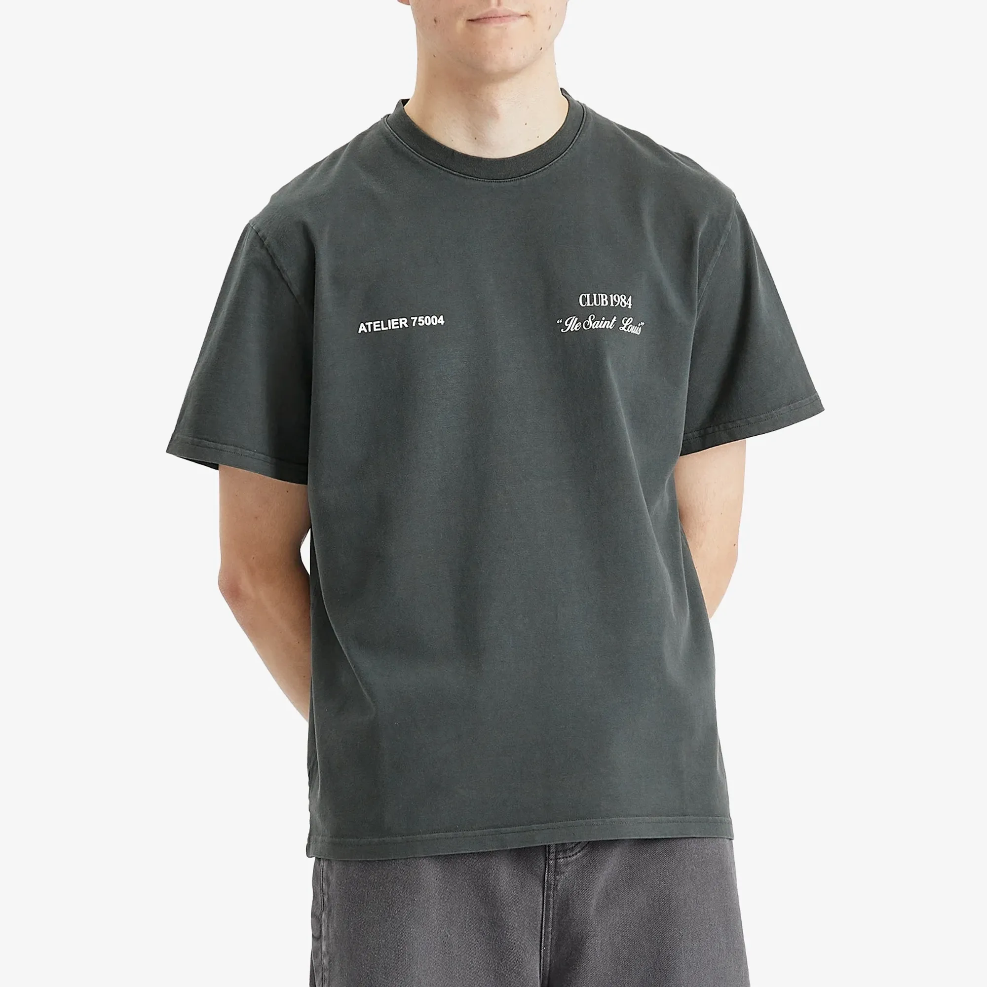 Club 1984 Men's Signature T-Shirt Washed Grey | Club-SIGNATURE-T