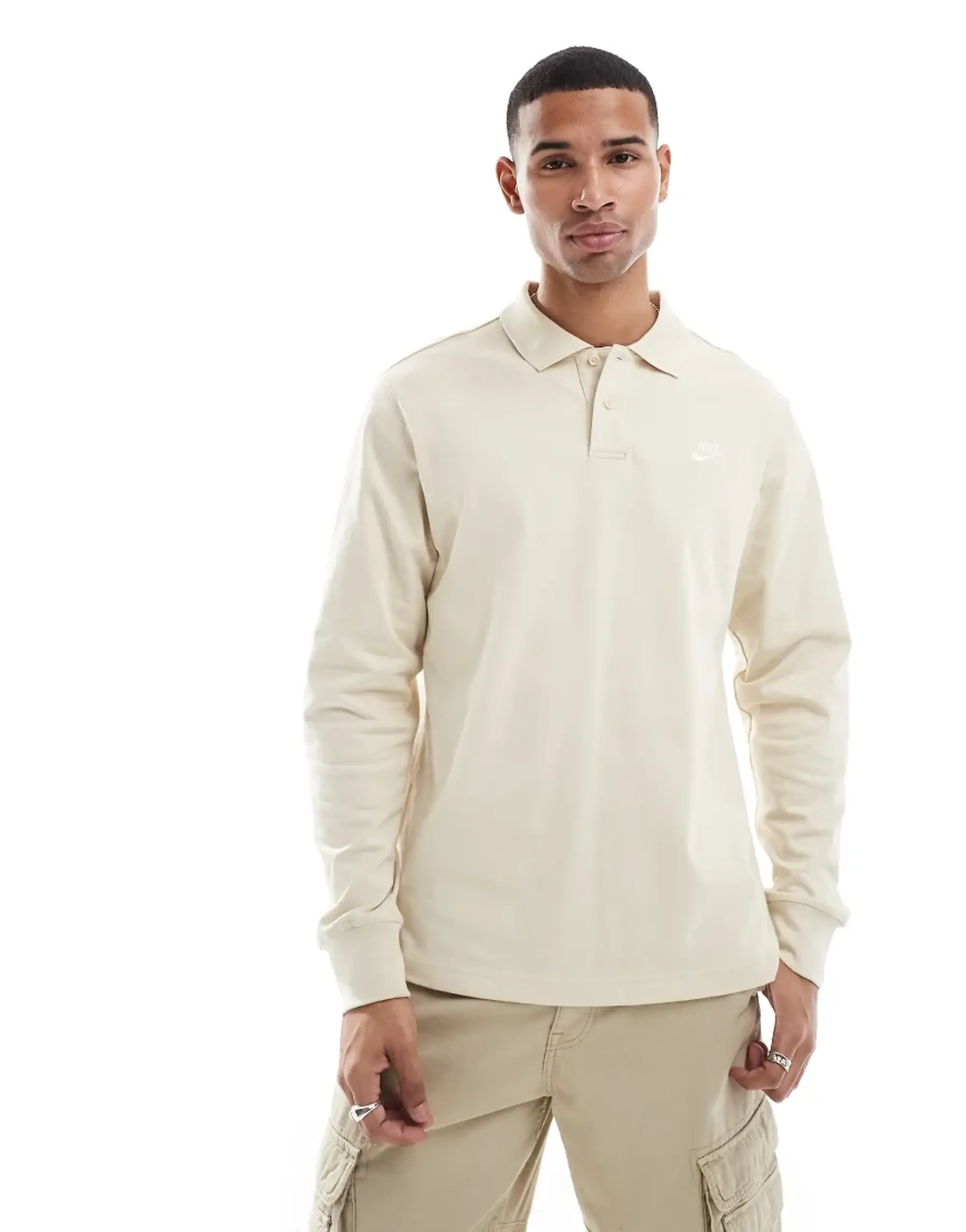 Nike Club Polo Shirt In Khaki-Green